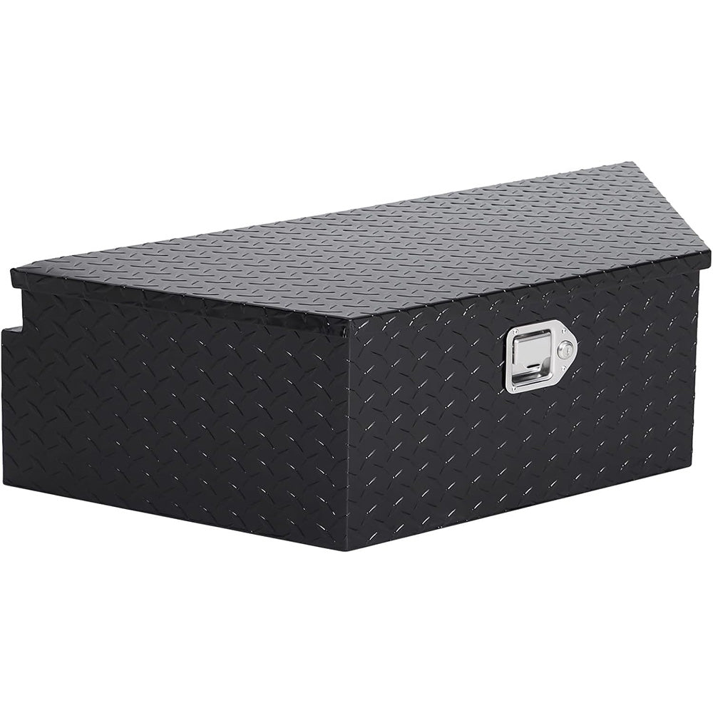 GARVEE 33 Inch Heavy Duty Aluminum Trailer Tongue Tool Box with Lock & Keys - Diamond Plate Waterproof Storage Box for Pickup Truck Bed, RV, Camper, Boat - Secure Gear Organization for Outdoor Adventures