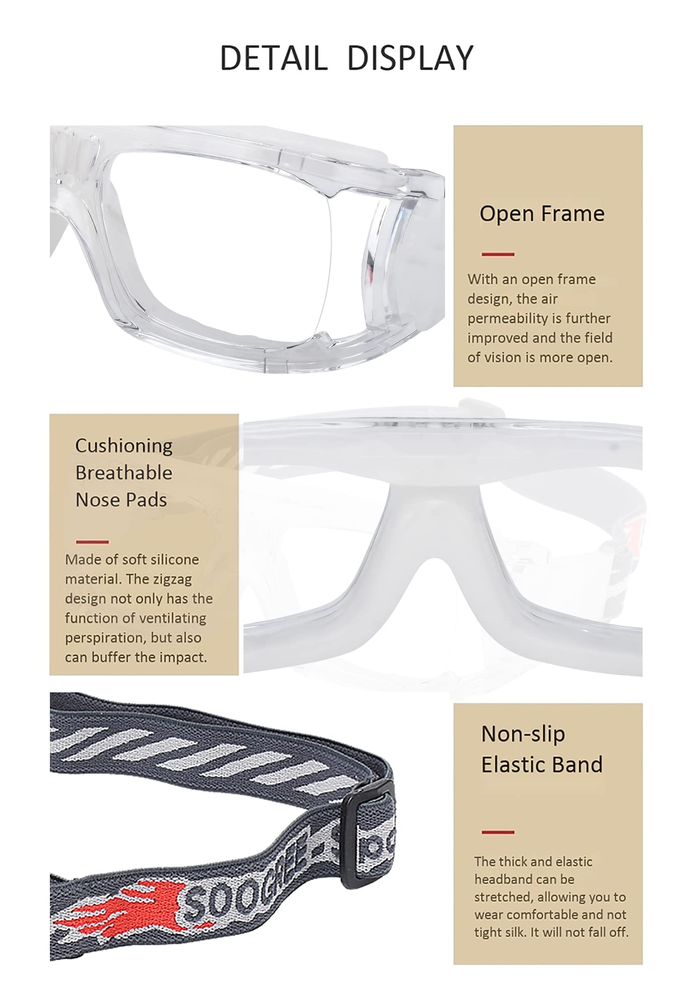Anti-Fog Sports Goggles for Men - Protective Basketball Eyewear with Clear Vision - Perfect for Basketball, Cycling & Outdoor Activities