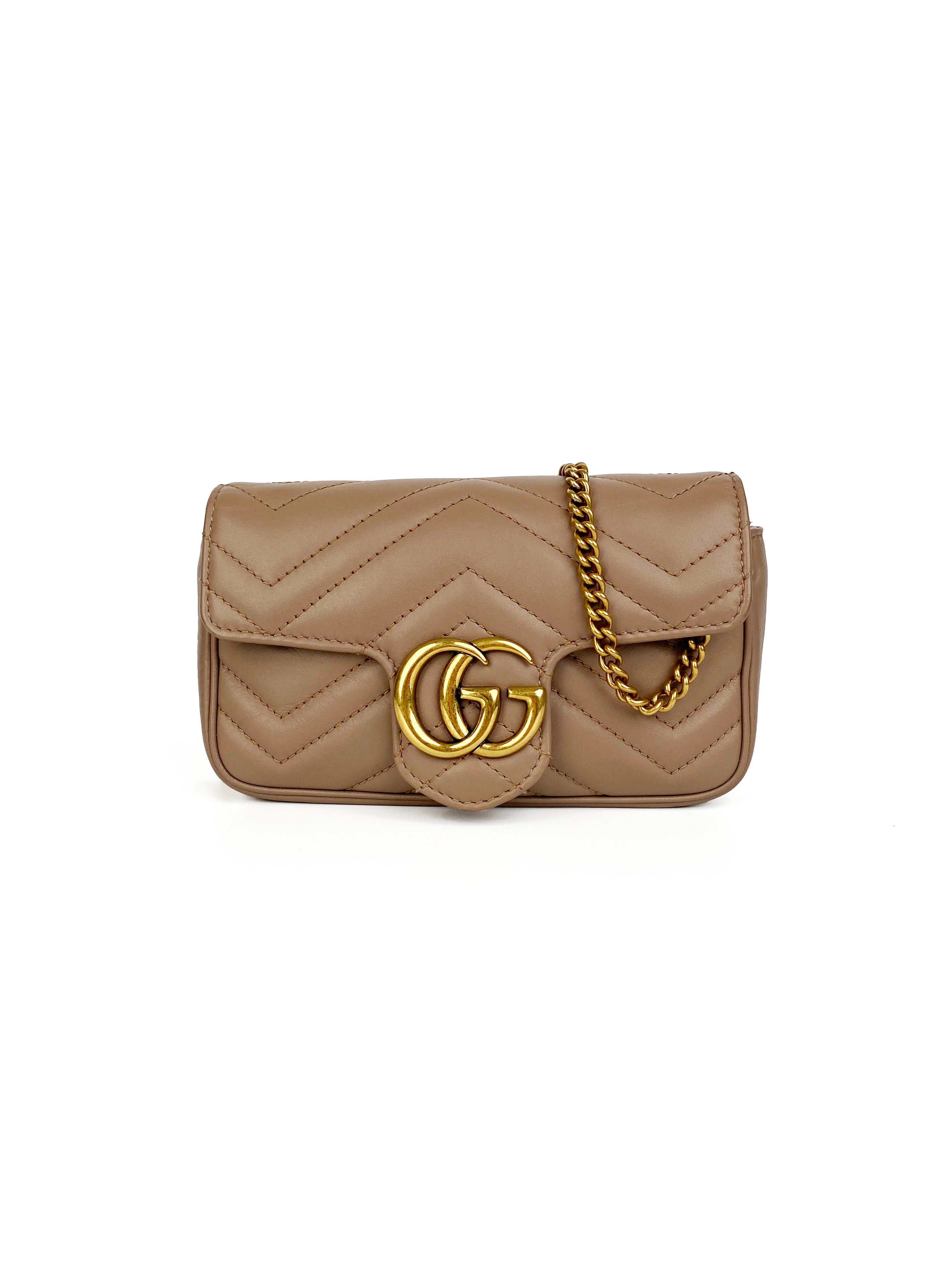Gucci Dusty Pink Super Mini Marmont Crossbody Bag for Women | Luxury Leather Shoulder Purse | Perfect for Date Night, Parties & Everyday Use