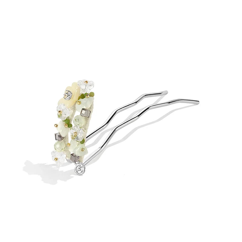 Elegant Jasmine Hair Stick for Women - Handmade Floral Hair Pin for Updos, Buns & Braids - Perfect for Weddings, Parties & Everyday Styling