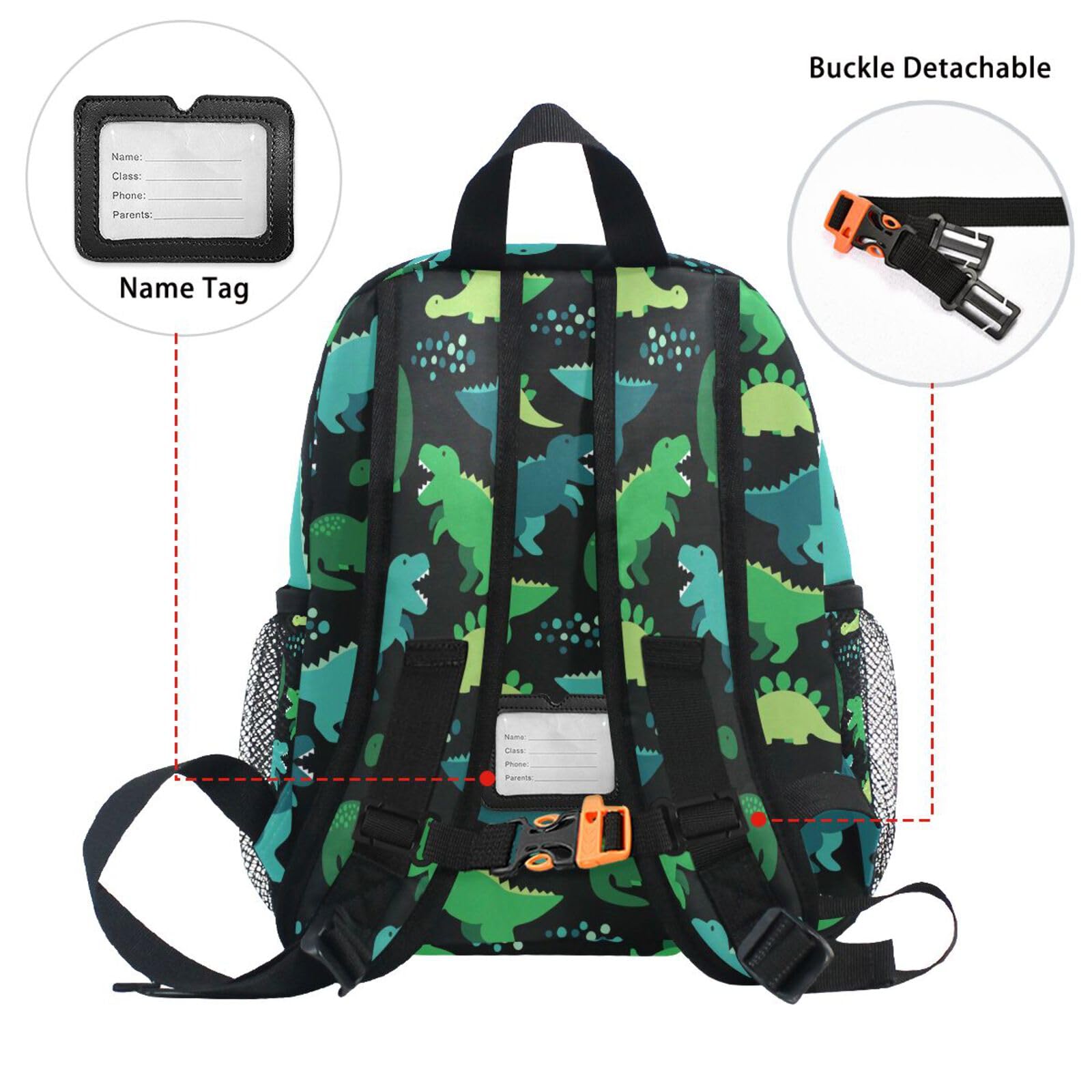 **Durable Kids Dinosaur Backpack for Preschool & Kindergarten - Lightweight Toddler Book Bag for School, Daycare, Travel & Toys Storage**