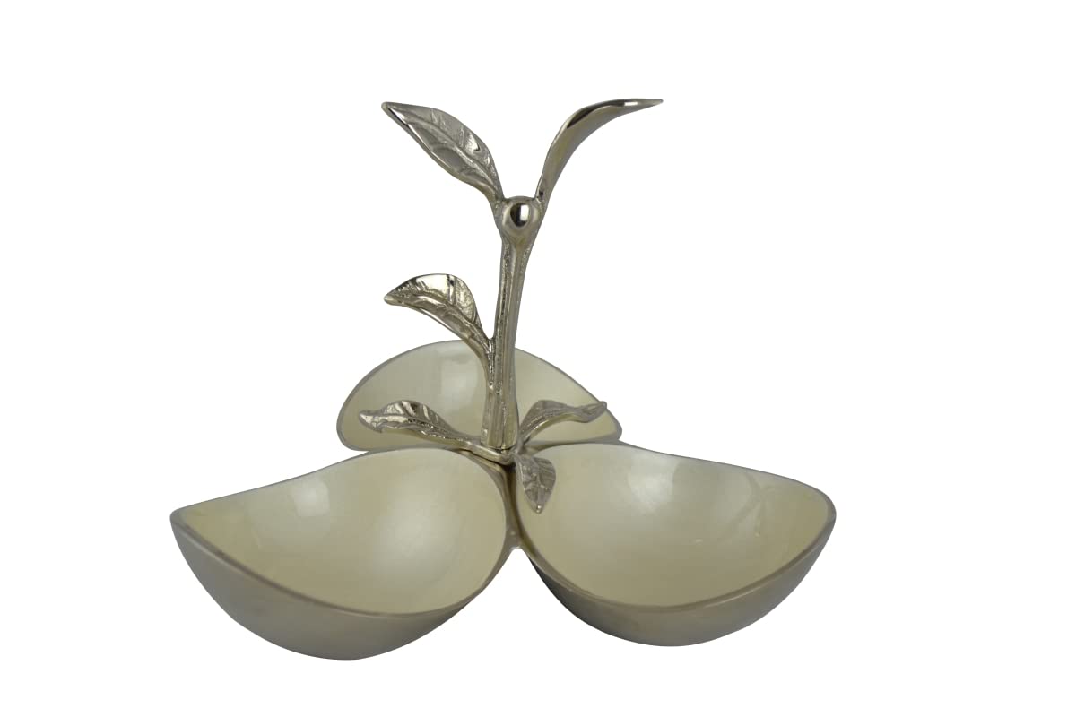 Premium 8 x 10 Inch 3-Section Nut Bowl - Perfect for Serving Mixed Nuts, Snacks, and Party Appetizers at Home Gatherings or Office Events