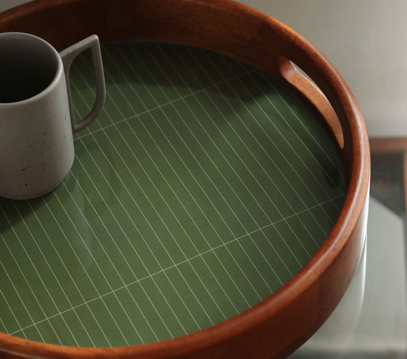 Round Serving Tray - Elegant Wooden Circular Tray for Coffee, Breakfast, or Decor - Perfect for Dining, Entertaining, and Home Decor