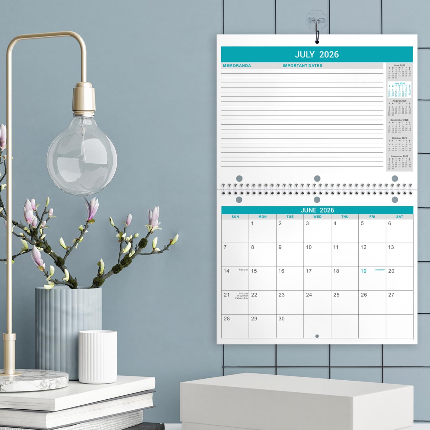 2025-2026 Wall Calendar Set - 2 Pack Monthly Planner (July 2025-December 2026) | 18-Month Hanging & Desk Calendar | 11
