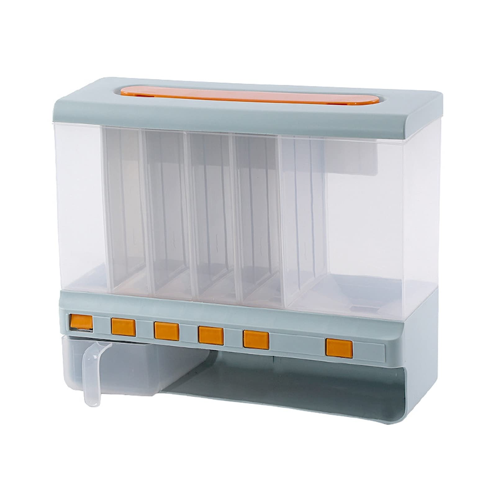 6-Grid Food Storage Container with Dispenser - Airtight Dry Food & Cereal Organizer for Kitchen, Pantry, and Office (Color: 02) - Perfect for Storing Snacks, Grains, and Baking Ingredients