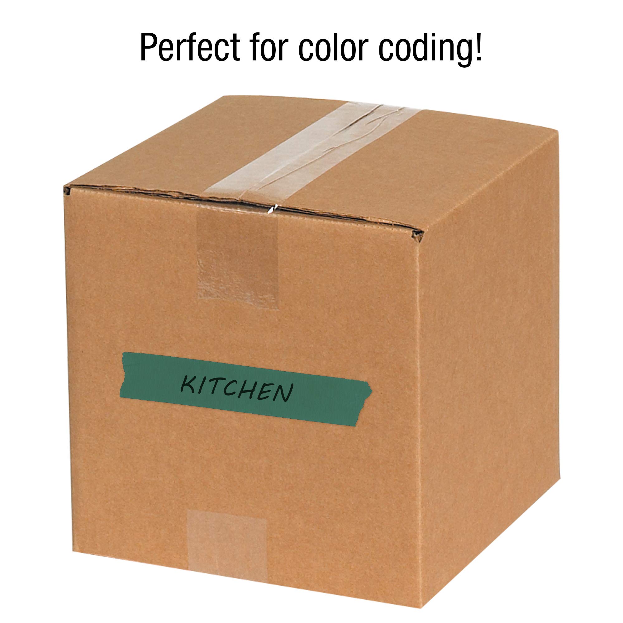 Aviditi Tape Logic 2 Inch x 60 Yards Colored Masking Tape - Dark Green (24 Pack) | Multipurpose Adhesive Tape for Home, Office, Arts & Crafts, DIY Projects, Labeling, Coding | Perfect for Painting, Packaging, Organizing & Temporary Marking