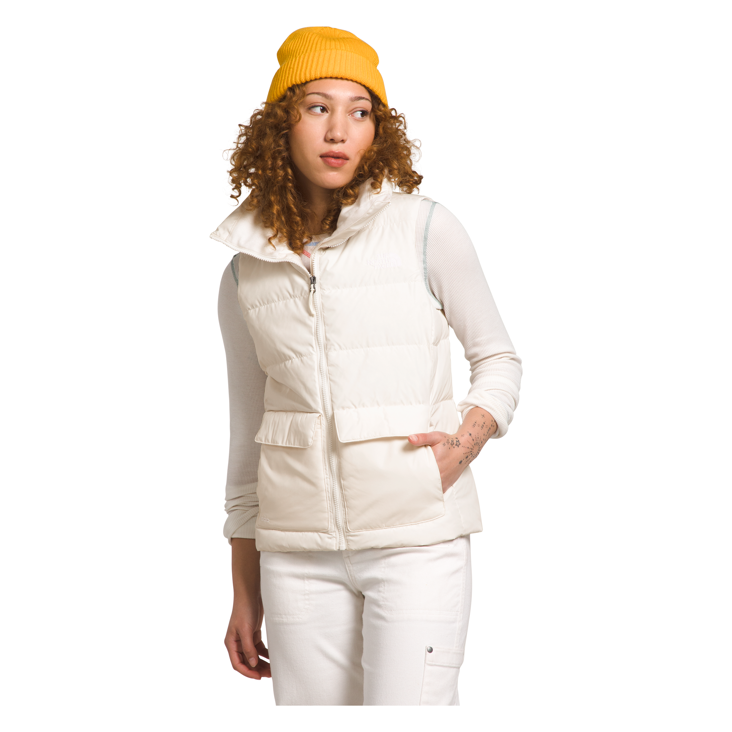 The North Face Women's Gotham Vest - Lightweight Waterproof Down Jacket for Outdoor Activities in Gardenia White | Perfect for Hiking, Camping & Winter Travel
