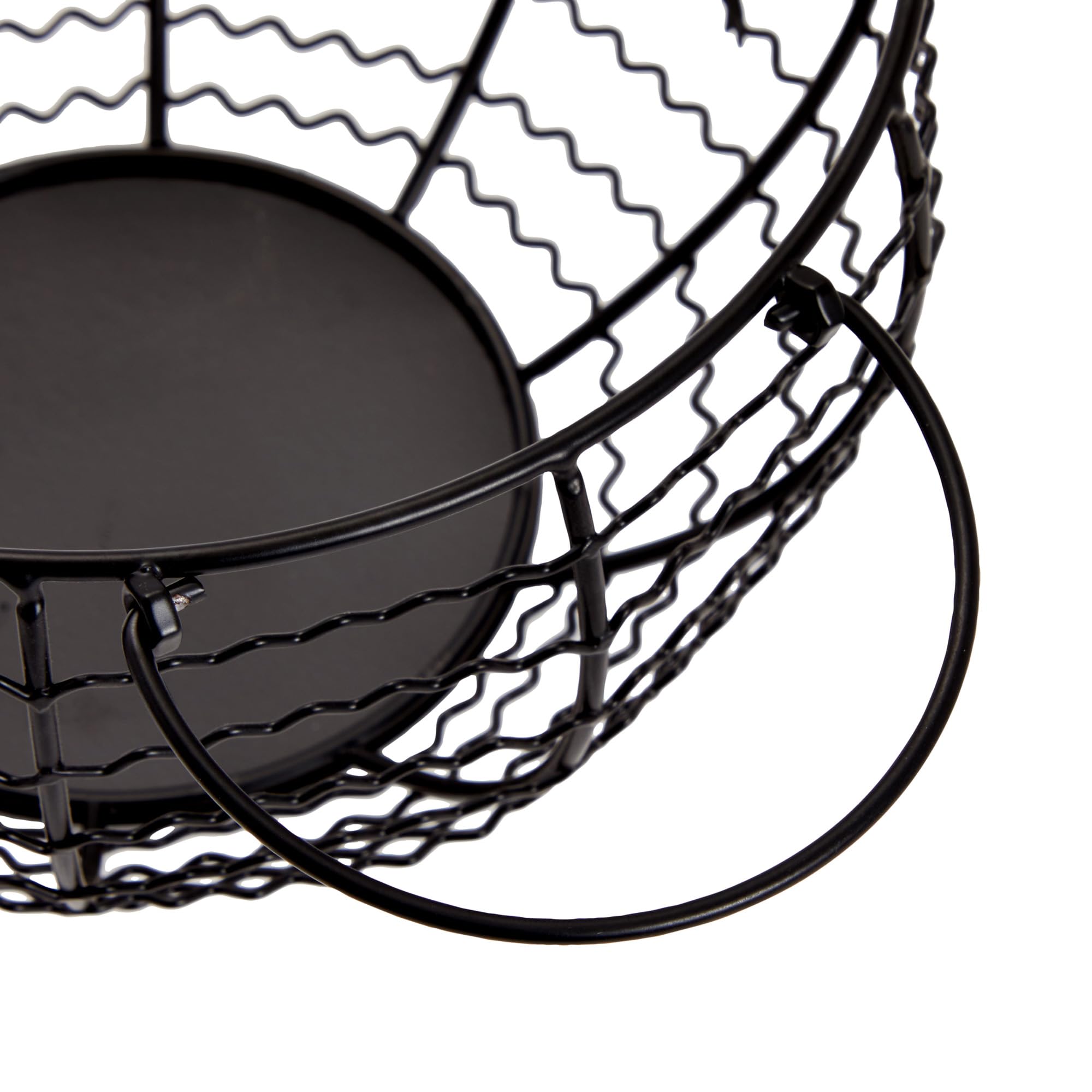 Juvale Black Wire Egg Collecting Basket - Farmhouse Style Kitchen Organizer (8.2 x 8.2 x 4.9 Inches) - Perfect for Fresh Egg Storage, Farmhouse Decor, and Country Kitchen Organization