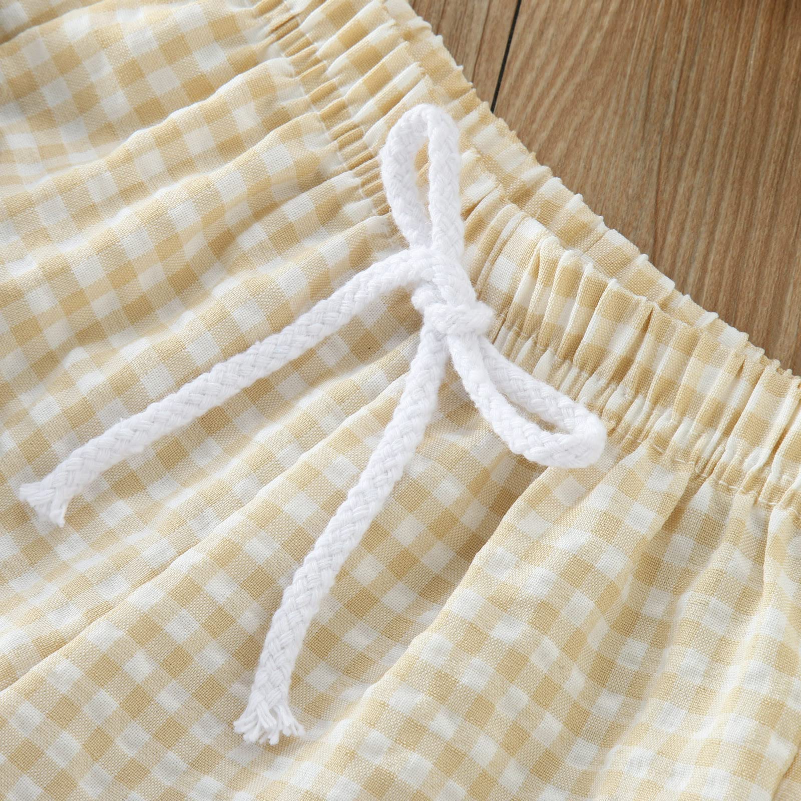 Baby Cotton Romper & Shorts Set - Newborn Infant Boys Girls Summer Outfit, Short Sleeve Letter Print Romper with Plaid Shorts - Perfect for Playtime, Beach & Family Photos