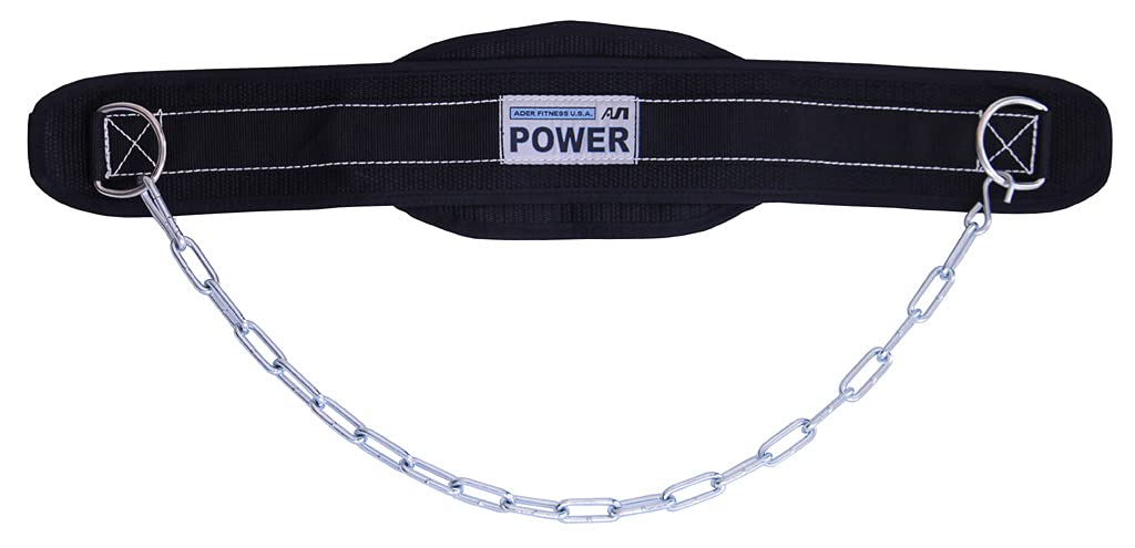 Ader Nylon Padded Weighted Dip Belt with Chain - 20lb Weight Plates Included for Strength Training, Gym Workouts & CrossFit Exercises