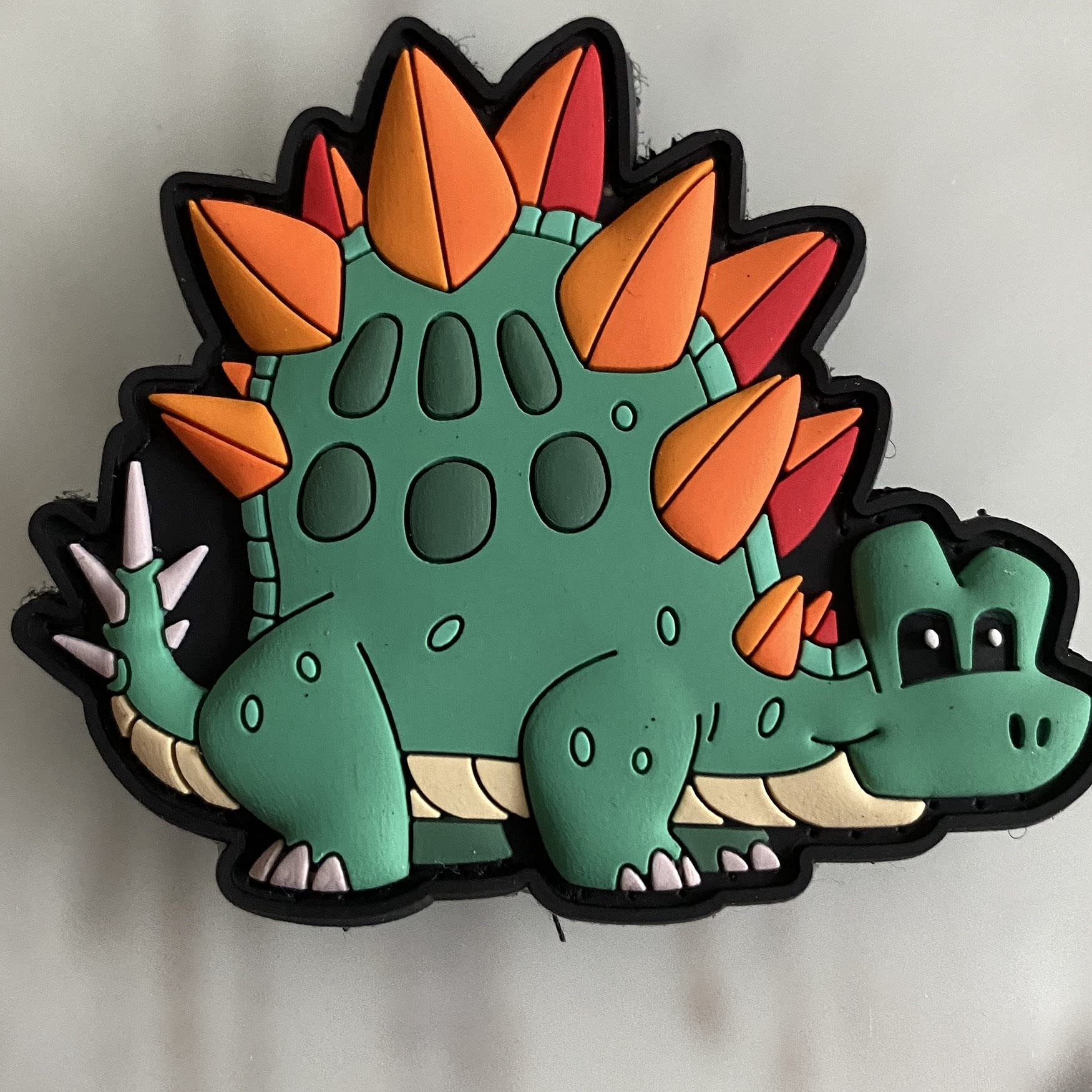 Kids Collection - Stegosaurus Rubber Patch #20 for DIY Crafts, Scrapbooking & Backpack Decoration | Dinosaur-Themed Sew-On Applique for Children's Clothing & Accessories