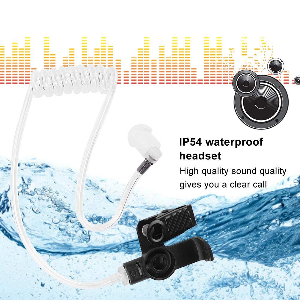 Waterproof IP54 PU In-Ear Surveillance Headset with Clear Acoustic Coil Tube - Compatible with ICOM IC-M33 M25 M34 Radios - Secure Communication for Marine, Security & Outdoor Activities