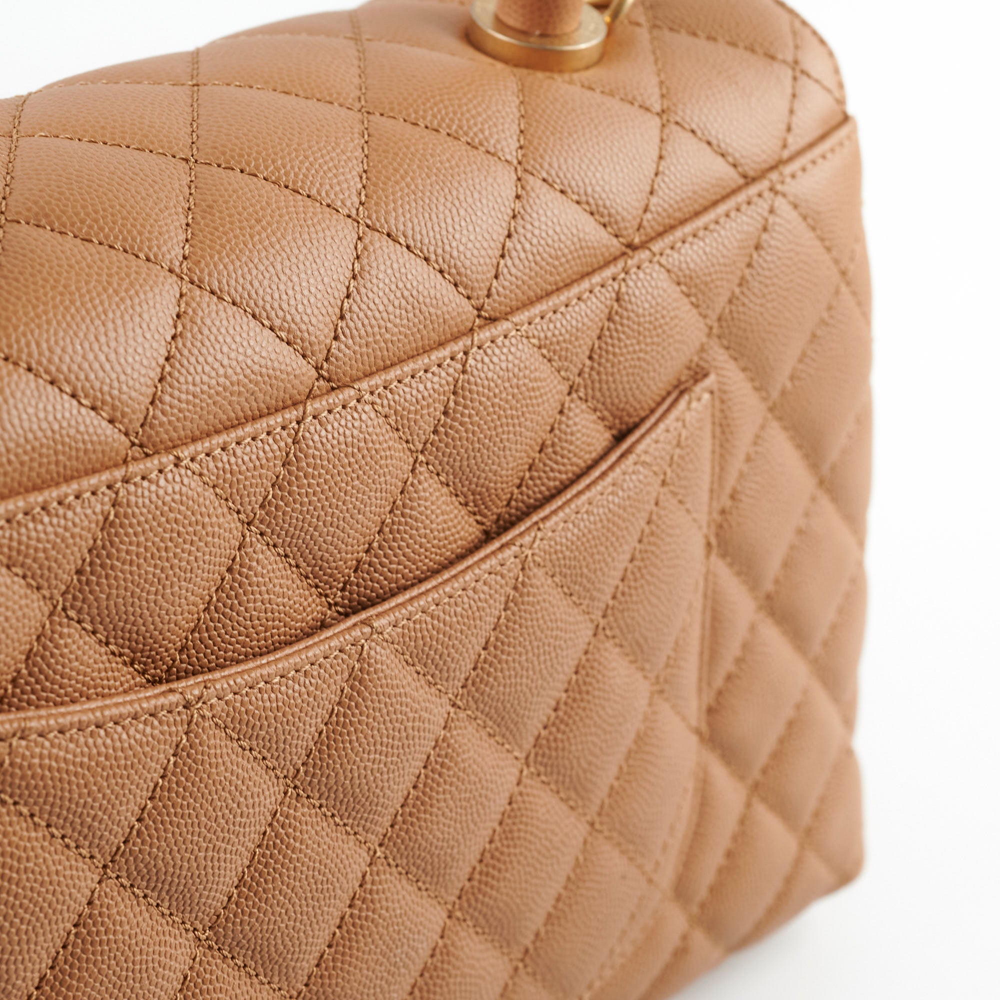 Chanel Medium Caviar Coco Handle Bag in Dark Beige - Luxury Designer Handbag for Women, Perfect for Work, Parties & Special Occasions