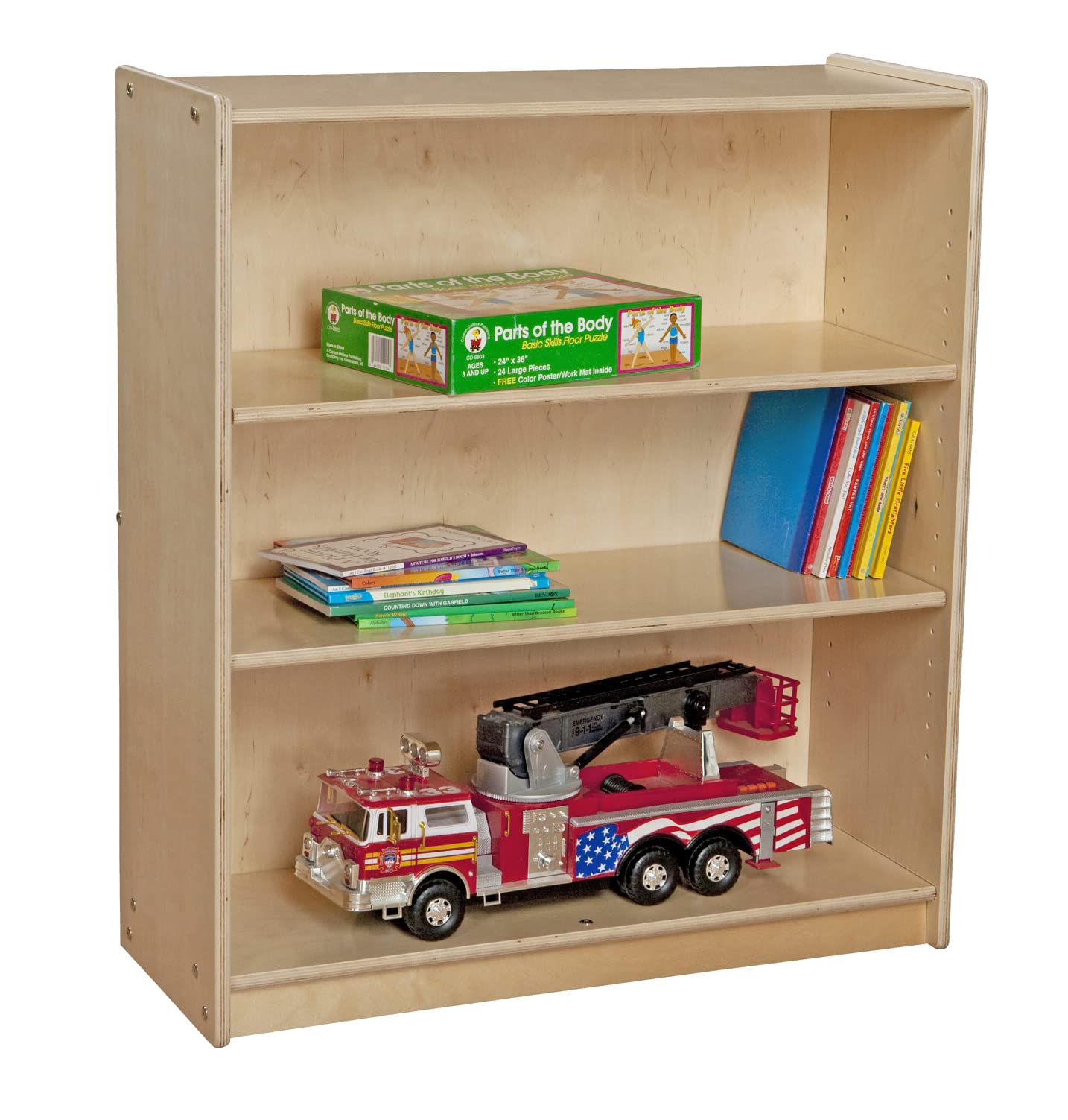 Contender Birch Bookcase with 2 Adjustable Shelves - Montessori Bookshelf for Home, Office, Classroom & Daycare - Kids Arts & Crafts Storage Unit - Perfect for Toddler Learning Spaces & Playroom Organization