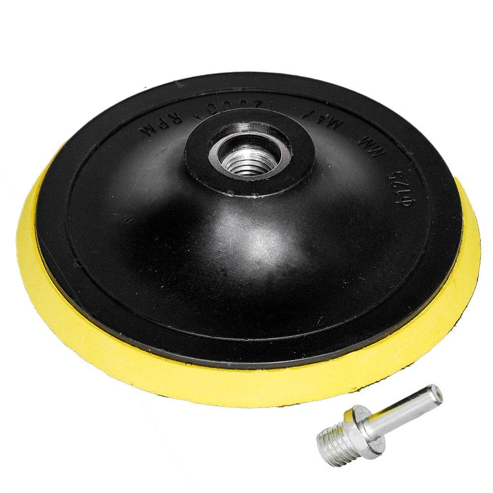 HIFROM 5-Inch/125mm Hook and Loop Backing Pad with M14 Drill Adapter - Compatible with Random Orbital Sanders & Grinders - Includes 6-Hole Design & Sandpaper (60-320 Grit) - Perfect for Woodworking, Metal Polishing & DIY Projects