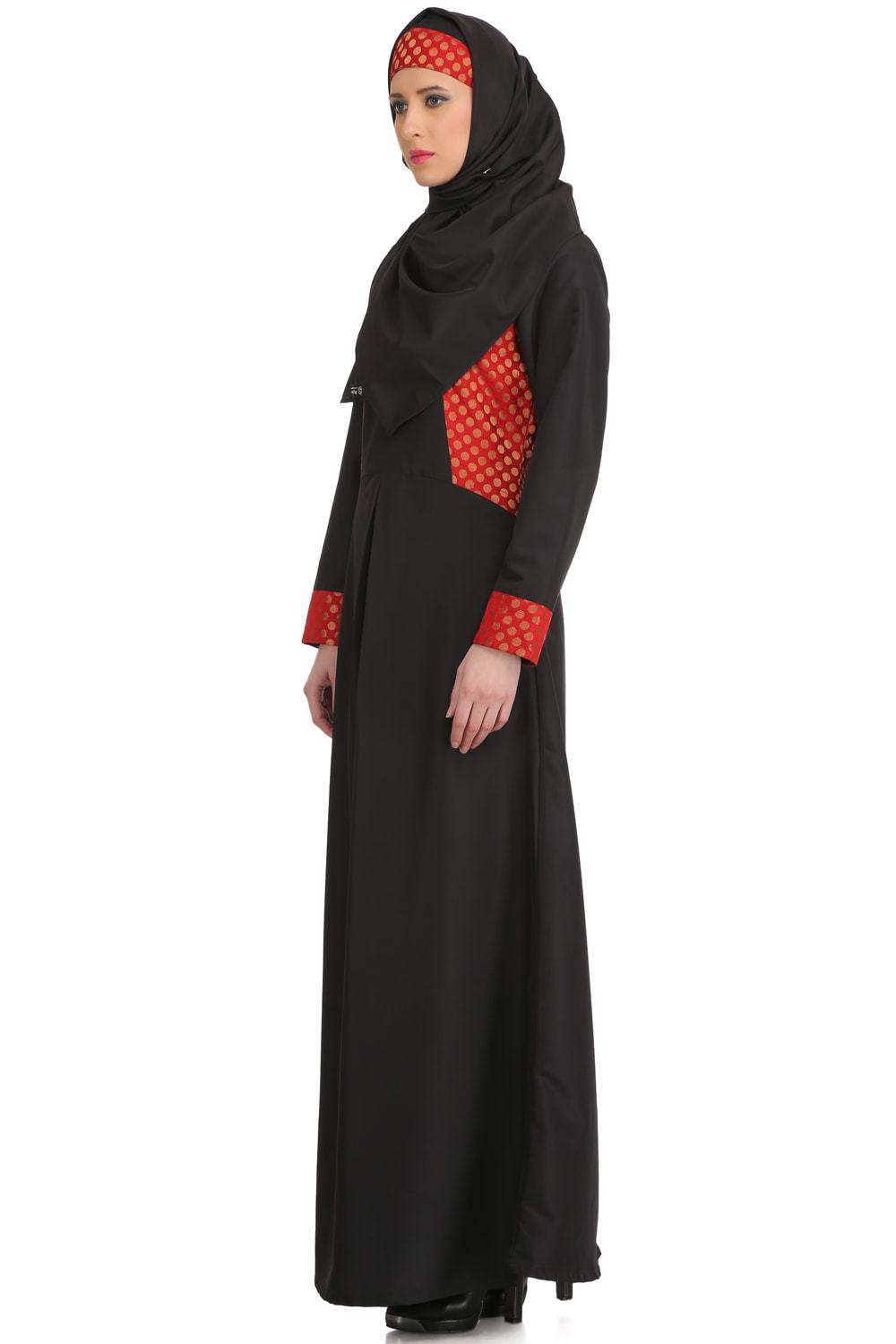 Faheemah Black Nida Abaya - Elegant Muslim Prayer Dress for Women - Perfect for Prayer, Mosque, and Special Occasions