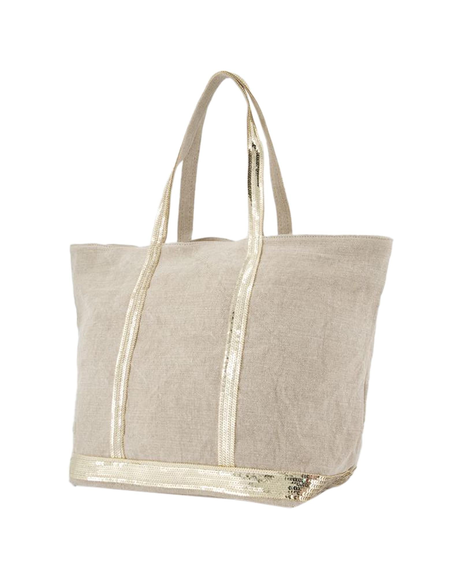 Premium Leather-Lined Cabas L Shopper Bag with Multiple Pockets - Stylish & Spacious Tote for Work, Travel & Everyday Use