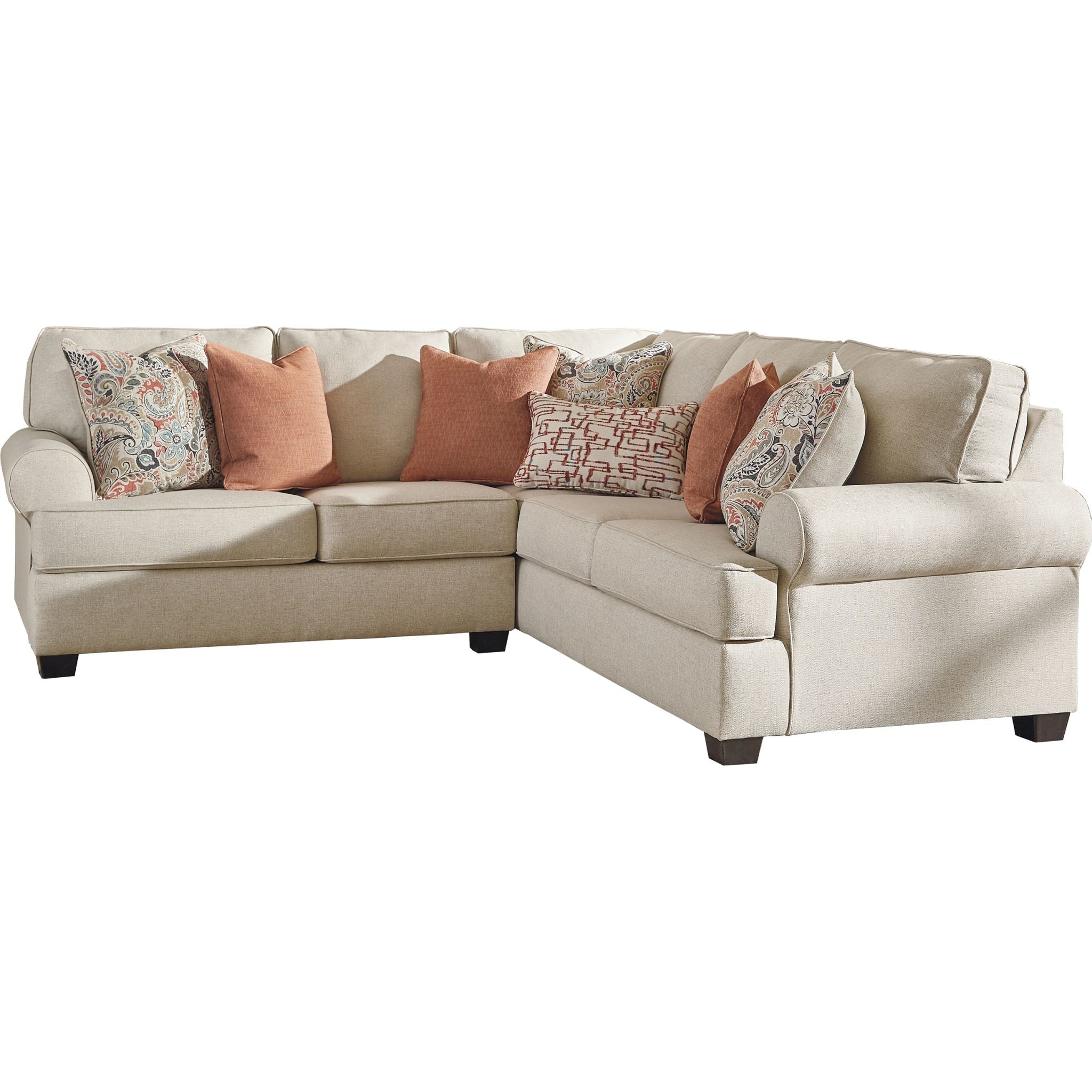 Amici 2-Piece Sectional Sofa Set - Modern L-Shaped Couch for Living Room, Lounge & Family Room - Comfortable Fabric Upholstery with Reversible Chaise
