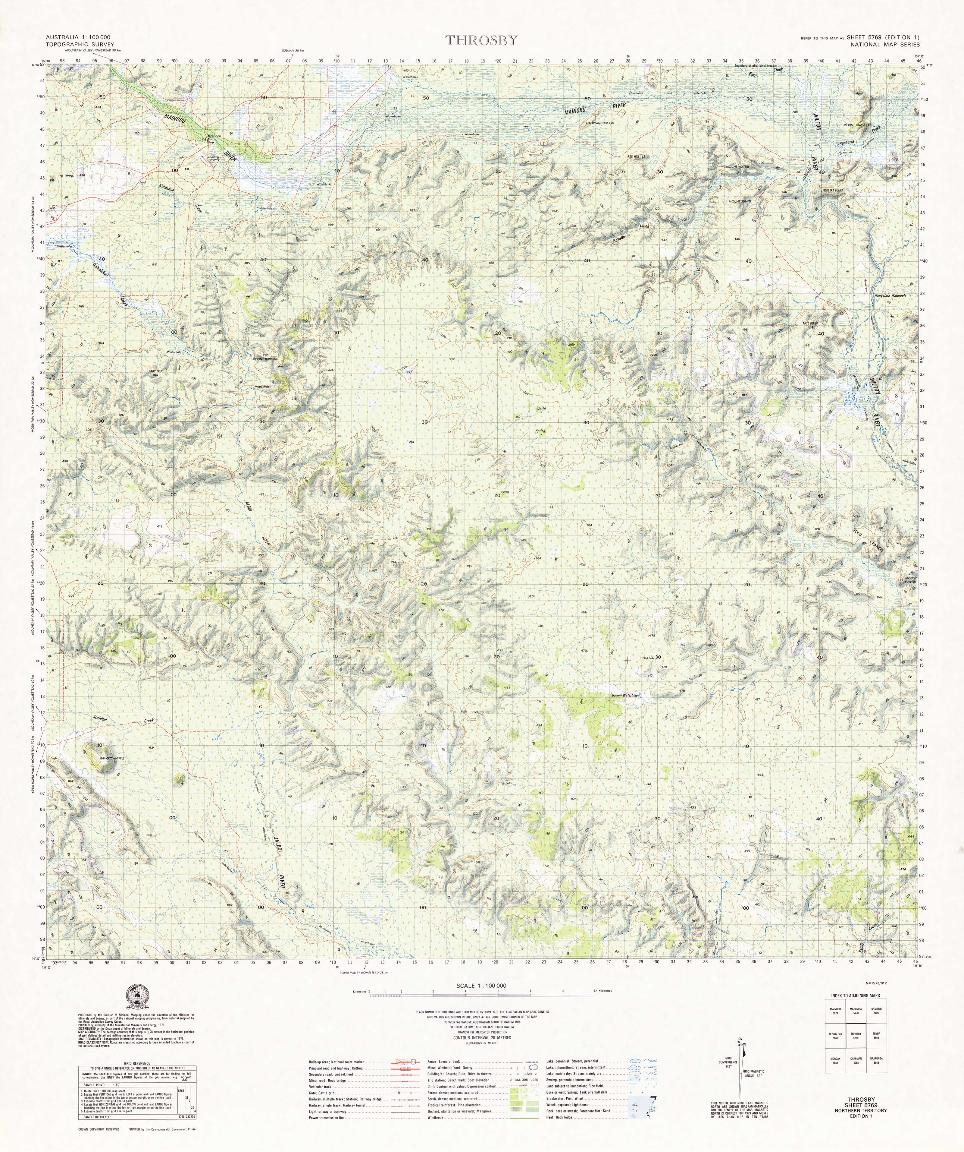 5769 Throsby 1:100,000 Scale Topographic Map - Hiking, Camping & Outdoor Adventure Navigation