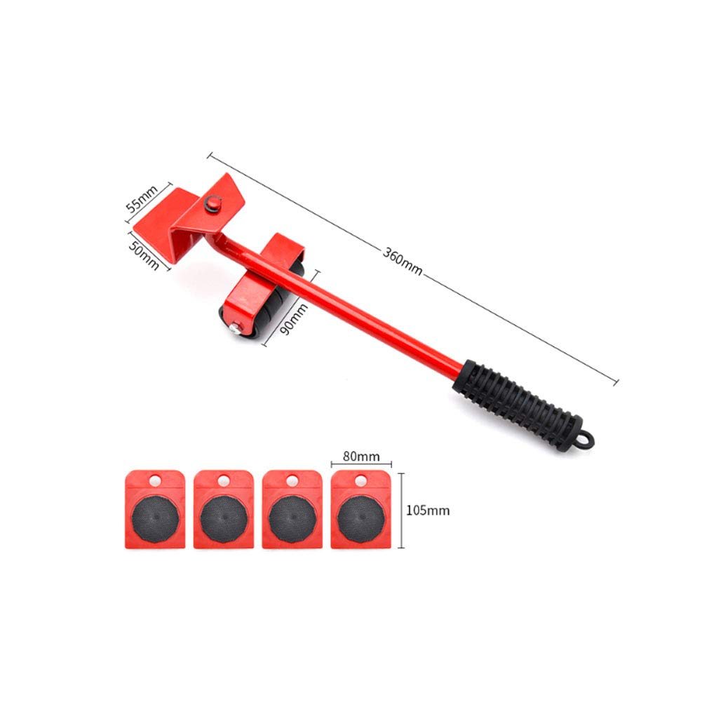 **5-Piece Professional Furniture Moving Roller Set - Heavy Duty 440 lbs (200 KG) Lift Capacity - Furniture Lifter & Mover Tools for Home, Office & Warehouse Relocation**