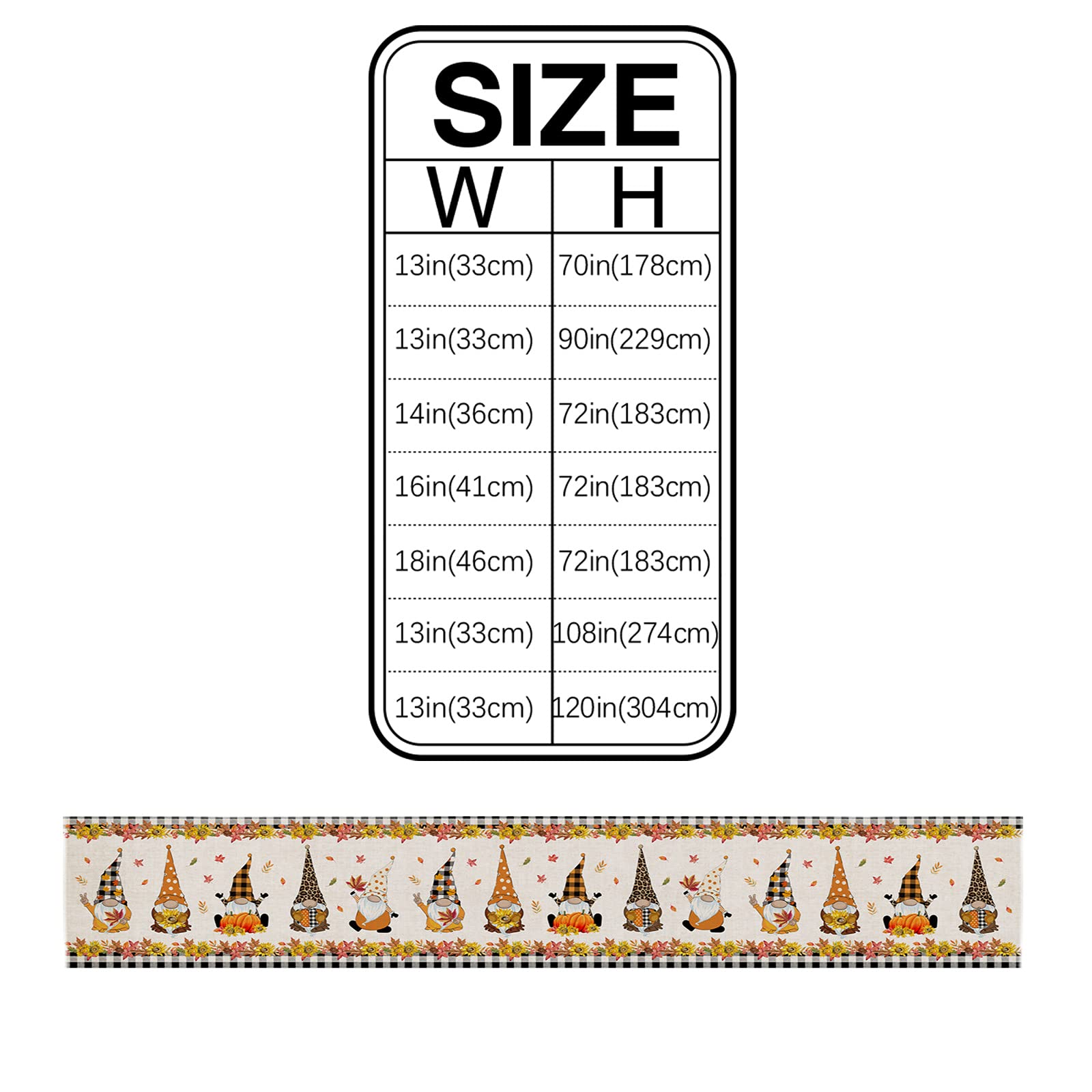 Farmhouse Cotton Linen Table Runner 18x72 Inches - Heat-Resistant Holiday Dining Table Decor for Thanksgiving, Christmas, Wedding & Party - Sunflower Pumpkin Gnome Design - Perfect for Dining Room, Buffet Table & Seasonal Home Decor
