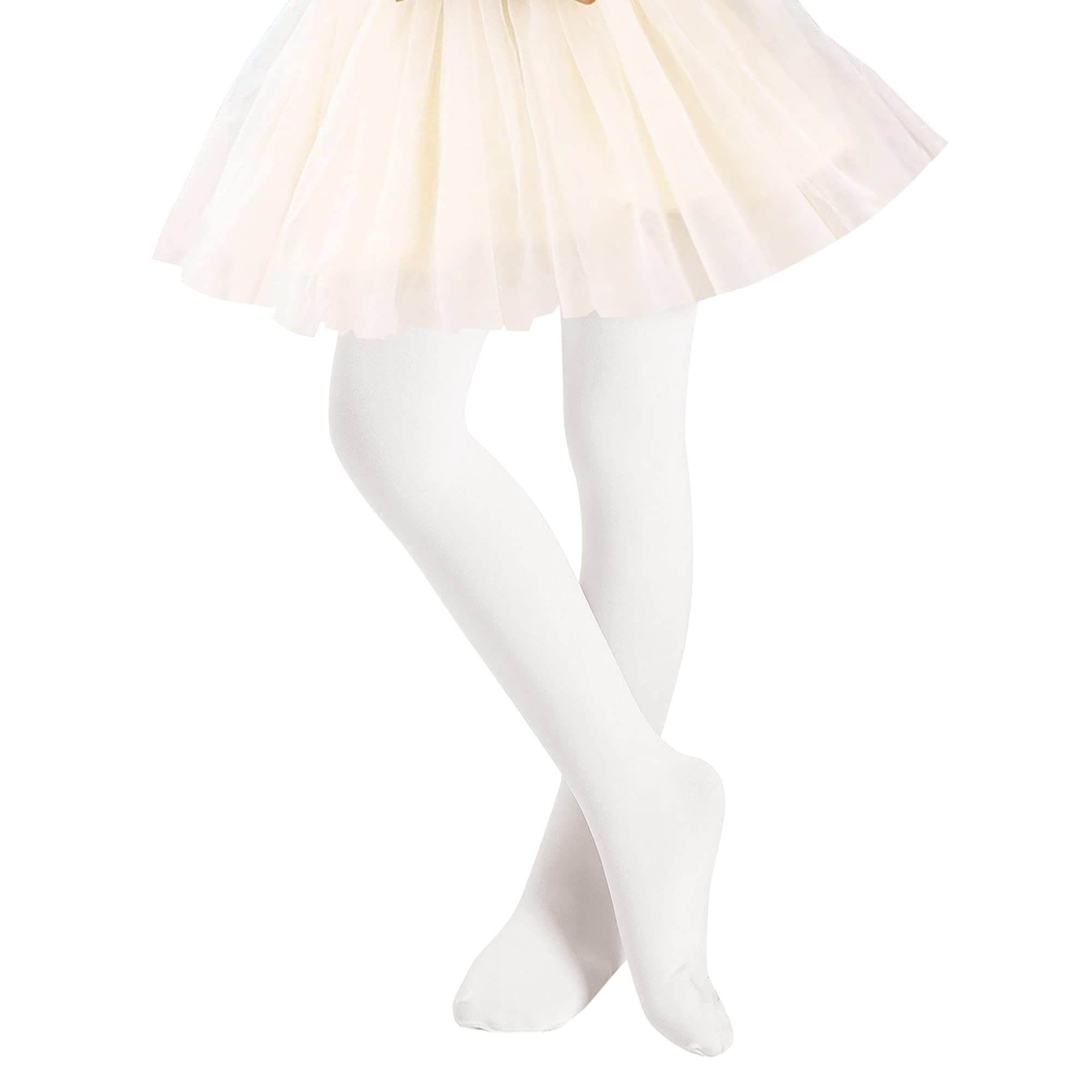 DOOVID Toddler Girls Dance Tights - Ballet Elastic Footed Stockings for School Uniform & Performance - Soft Stretchy Leggings for Ballet Class, Recital, and Dance Practice