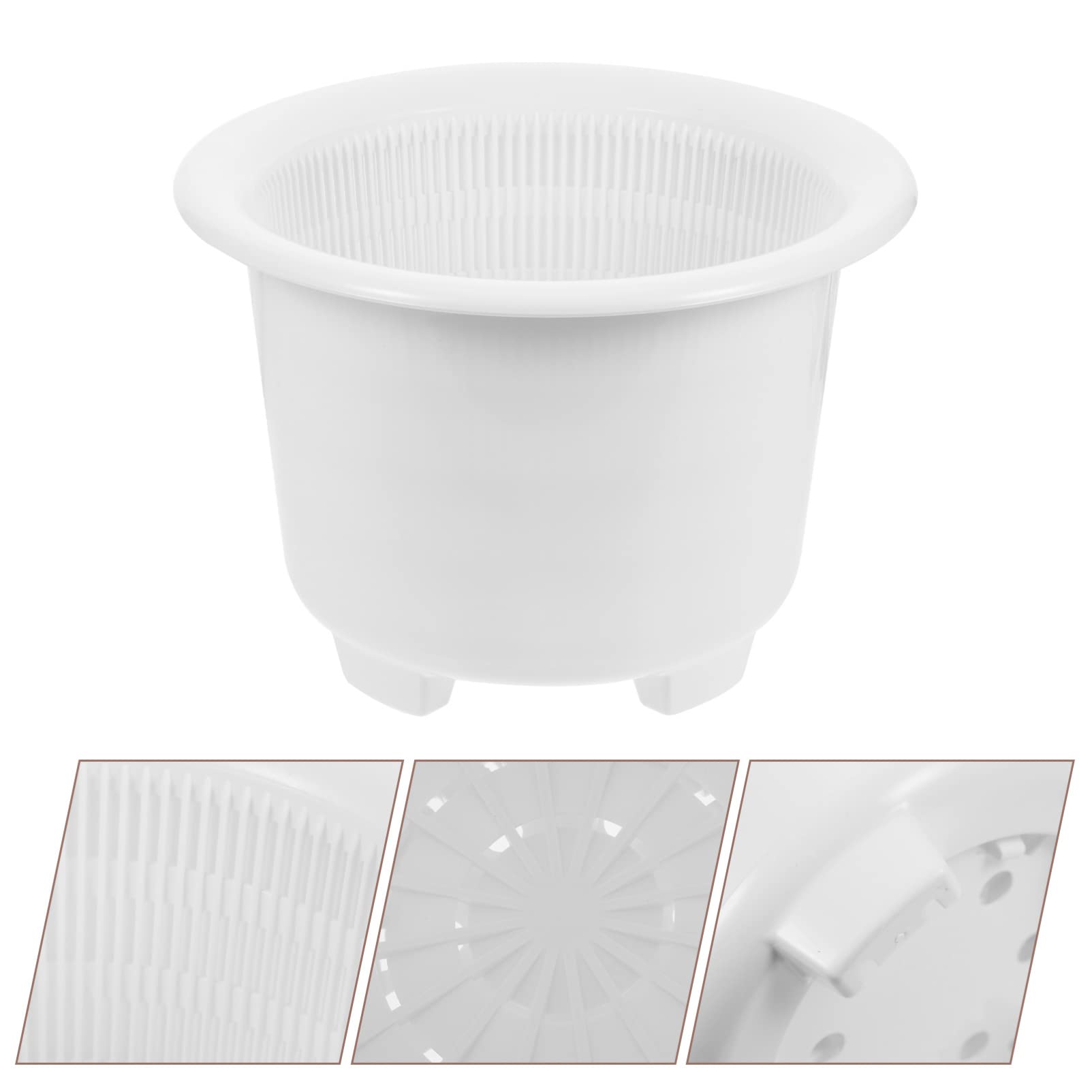 Happyyami 2-Pack Indoor Plant Pots for Orchids - Plastic Flower Pot Set with Drainage Holes, Decorative & Sturdy Garden Planters for Home, Office, and Balcony Decor
