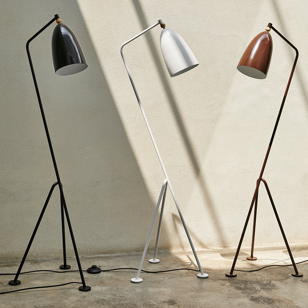 Modern Grossman Gräshoppa Floor Lamp - Adjustable LED Reading Light for Living Room, Bedroom & Office - Scandinavian Design with Flexible Gooseneck - Warm White Light for Cozy Ambience