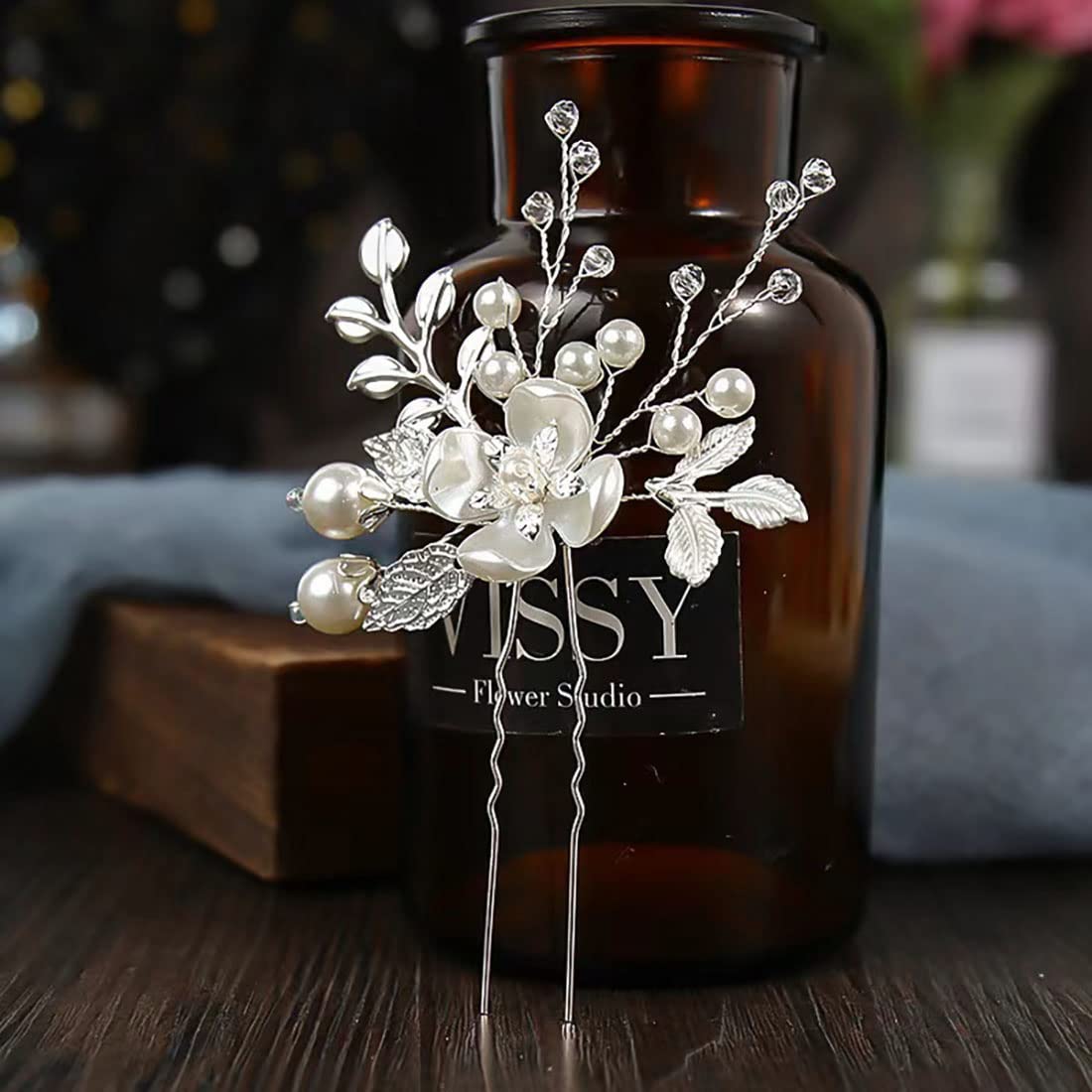 Elegant Silver Bridal Headpiece with Pearls & Crystals – Wedding Hair Accessories for Women & Girls | Perfect for Brides, Bridesmaids & Flower Girls