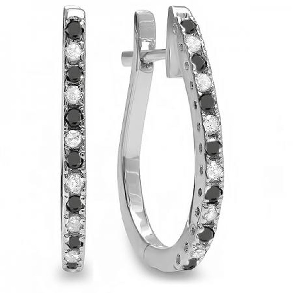 Dazzlingrock 10K Solid White Gold Hoop Earrings for Women | Elegant & Timeless Jewelry for Everyday Wear, Parties & Special Occasions