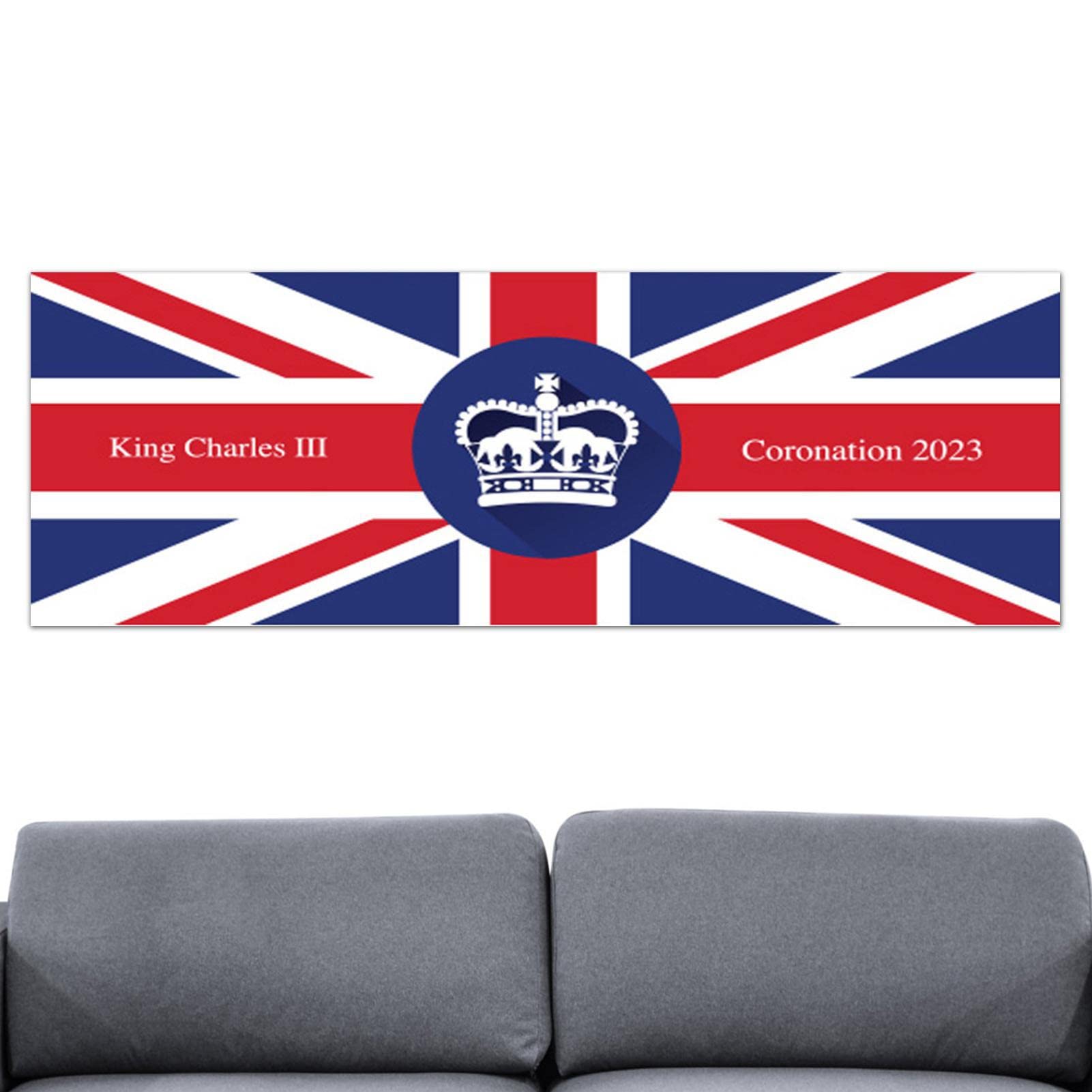 King Charles Coronation Flag - 6.2 Ft Union Jack Banner for Royal Inauguration, National Day Parade & Home Decoration | Premium UK Souvenir Gift for Royal Events & British Themed Parties