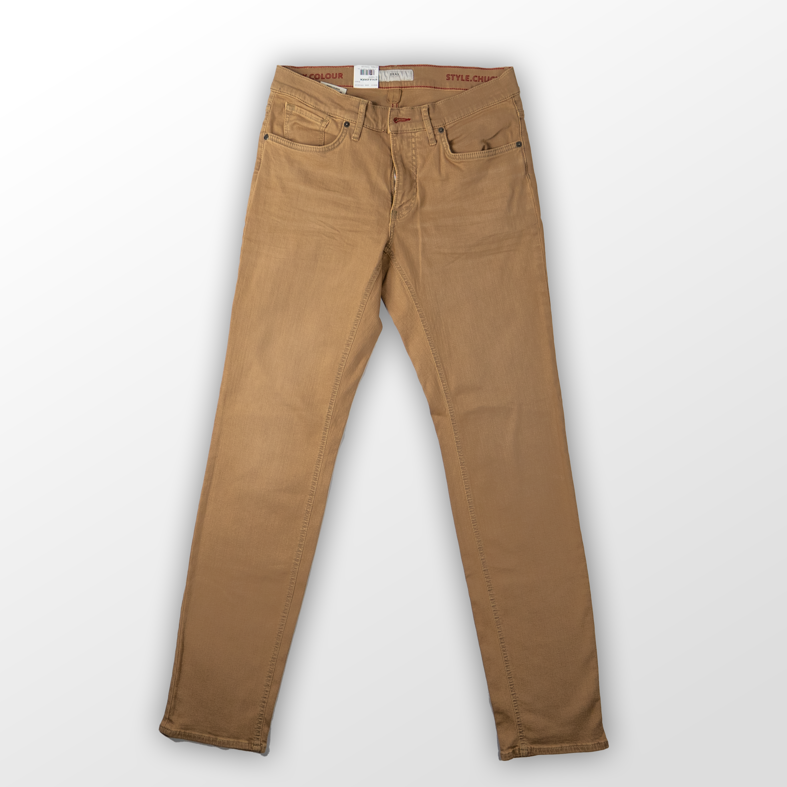 BRAX Beige Hi-Flex Chuck 5 Pocket Work Pants - Durable & Comfortable for Construction, Carpentry & Outdoor Activities
