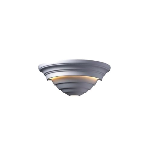Justice Design Group Ambiance Collection 2-Light Wall Sconce - Bisque Finish | Elegant Wall Lighting Fixture for Bedroom, Living Room & Hallway Decor