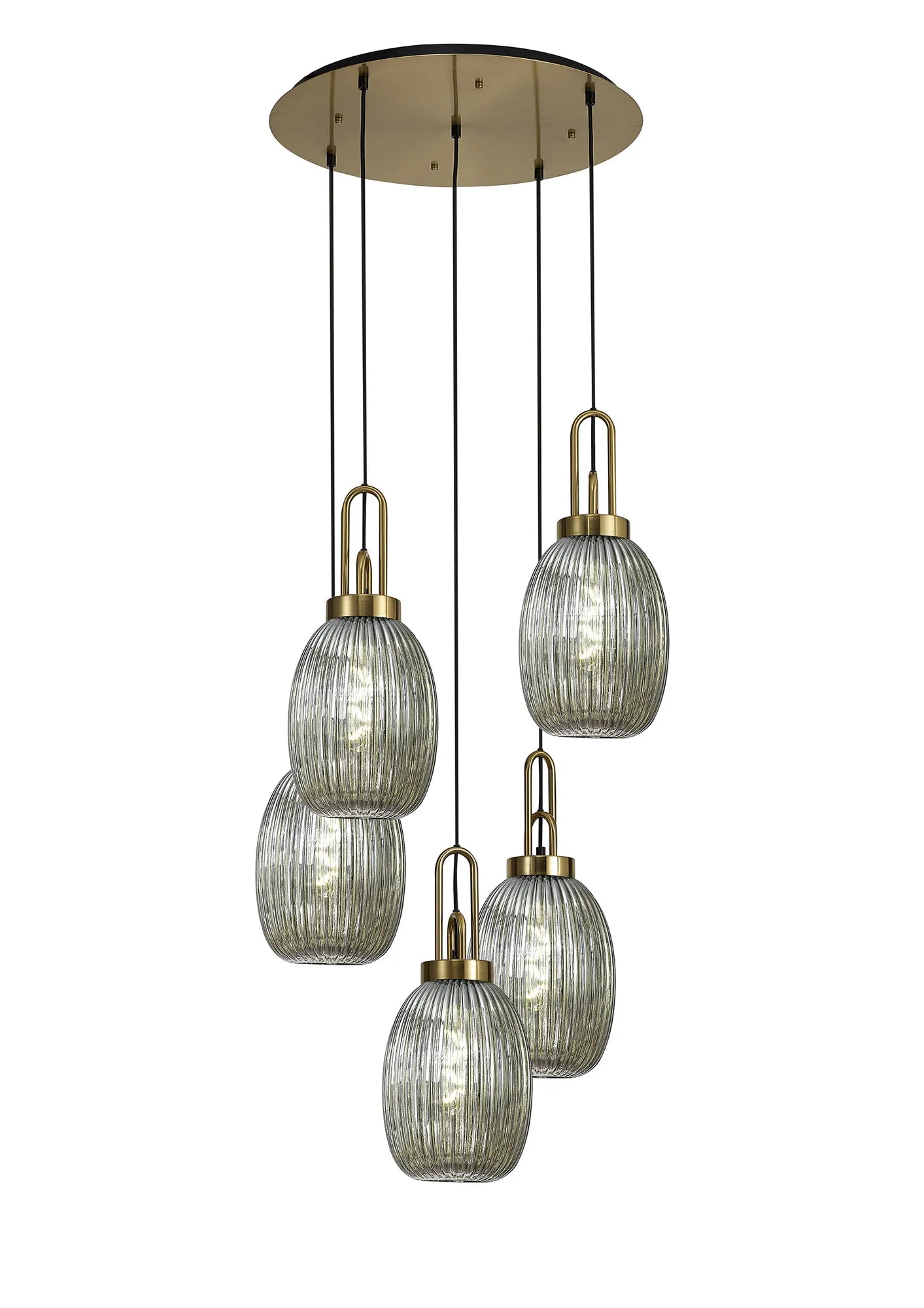 Stylish Cadiz 5-Light Cluster Pendant Light Fixture - Modern Ceiling Lighting for Dining Room, Kitchen & Living Room