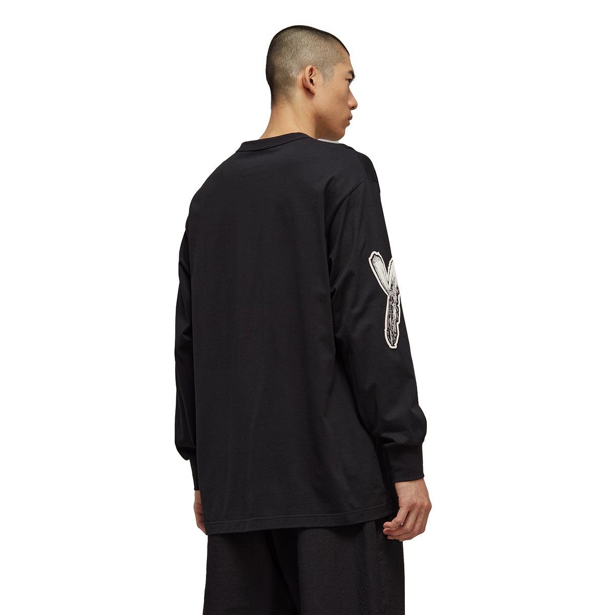 Graphic Logo Long Sleeve T-Shirt for Men & Women - Black Cotton Casual Tee for Streetwear, Layering, and Everyday Outfits