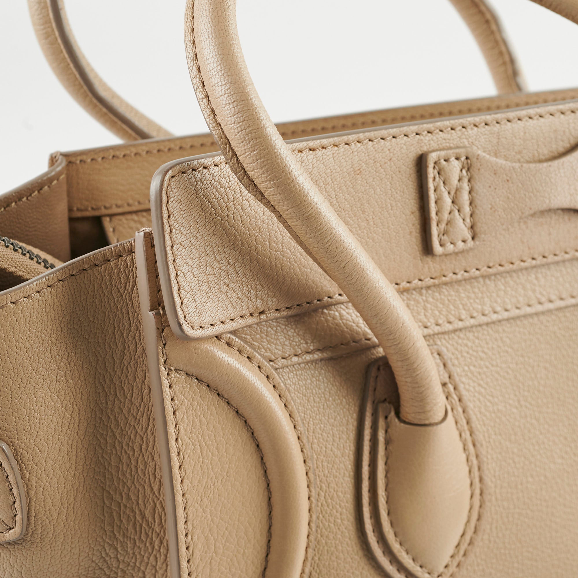 Celine Micro Luggage Dune Handbag - Premium Leather Crossbody Bag for Women | Perfect for Work, Travel & Everyday Use