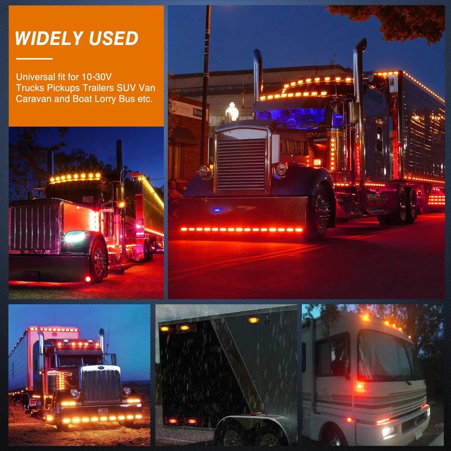 2.5 Inch Oval Red LED Side Marker Lights - 10 Pack - DOT Certified for Trucks, Trailers & RVs - Waterproof & Durable for Outdoor Use