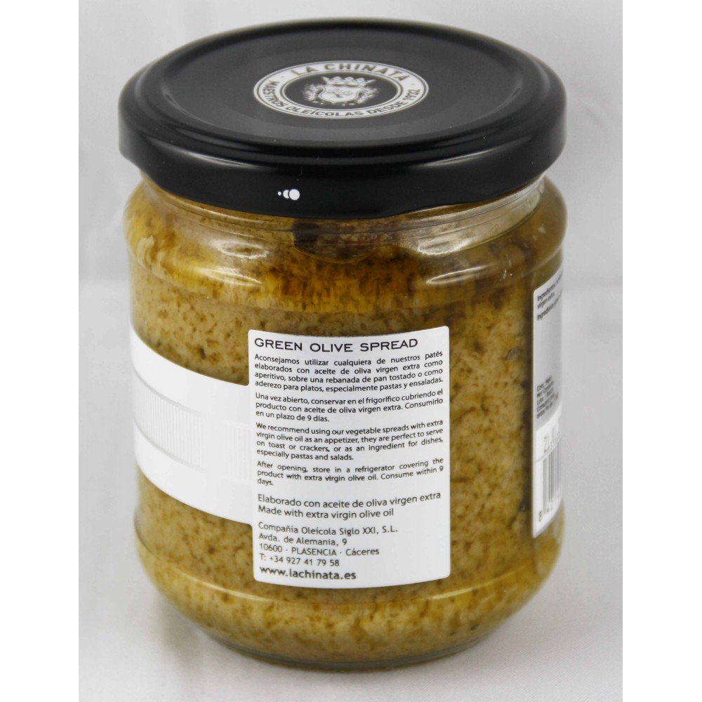 La Chinata Green Olive Tapenade 180g - Premium Plasencia Olive Spread for Appetizers, Sandwiches & Mediterranean Cooking