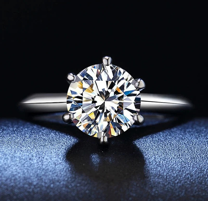 Luxury PT950 Platinum Solitaire Moissanite Diamond Ring - VVS 1ct/2ct/3ct Wedding Band for Women | Fine Jewelry for Engagement, Anniversary & Special Occasions