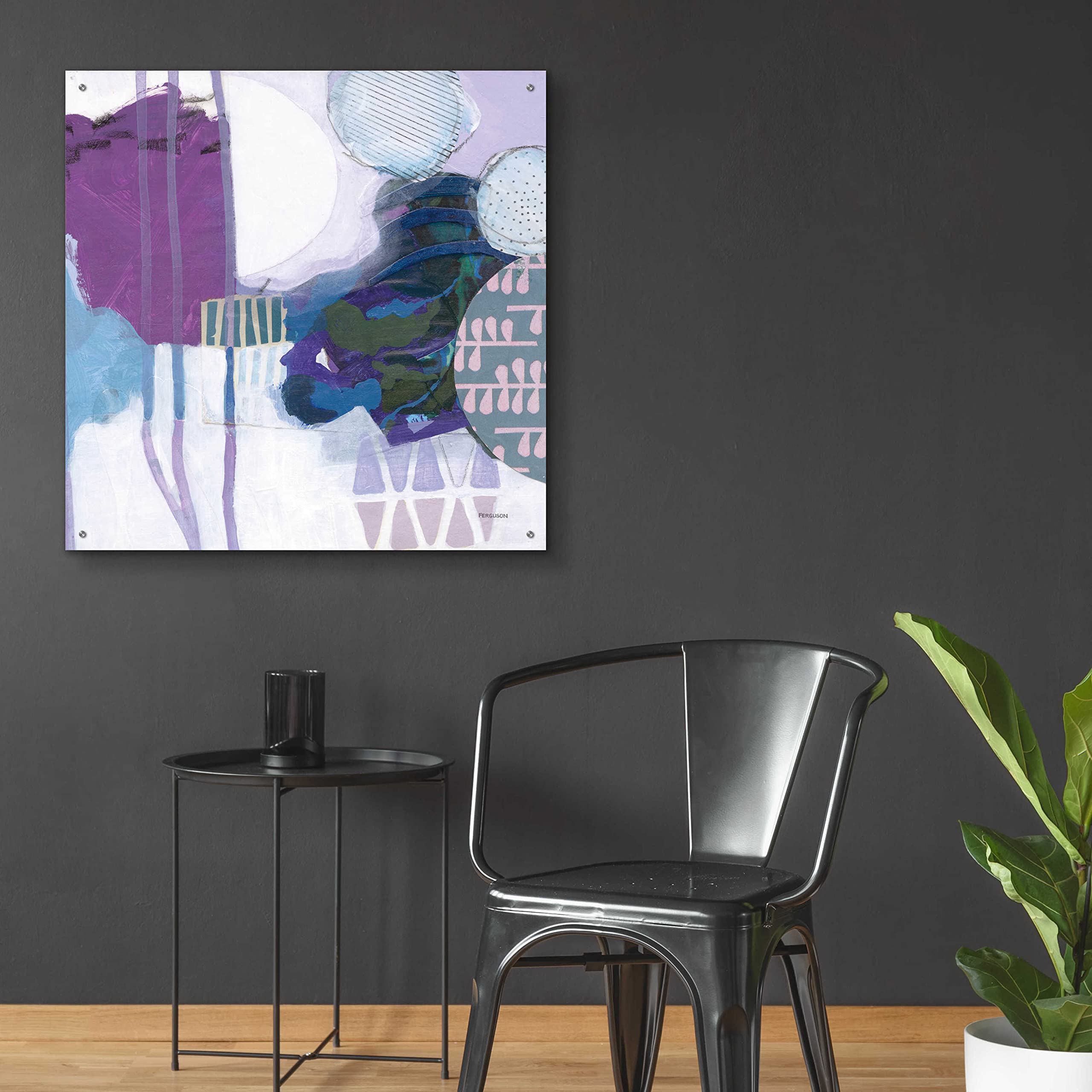 Abstract Layers IV Acrylic Glass Wall Art by Kathy Ferguson - 36x36 Inches Modern Home Decor for Living Room, Bedroom & Office