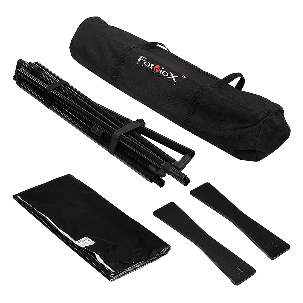FotodioX 5x7.4ft Portable Photo Backdrop Kit - Black & White Double-Sided Background for Photography, YouTube Videos, and Studio Shoots | Perfect for Product Shots, Portraits, and Content Creation