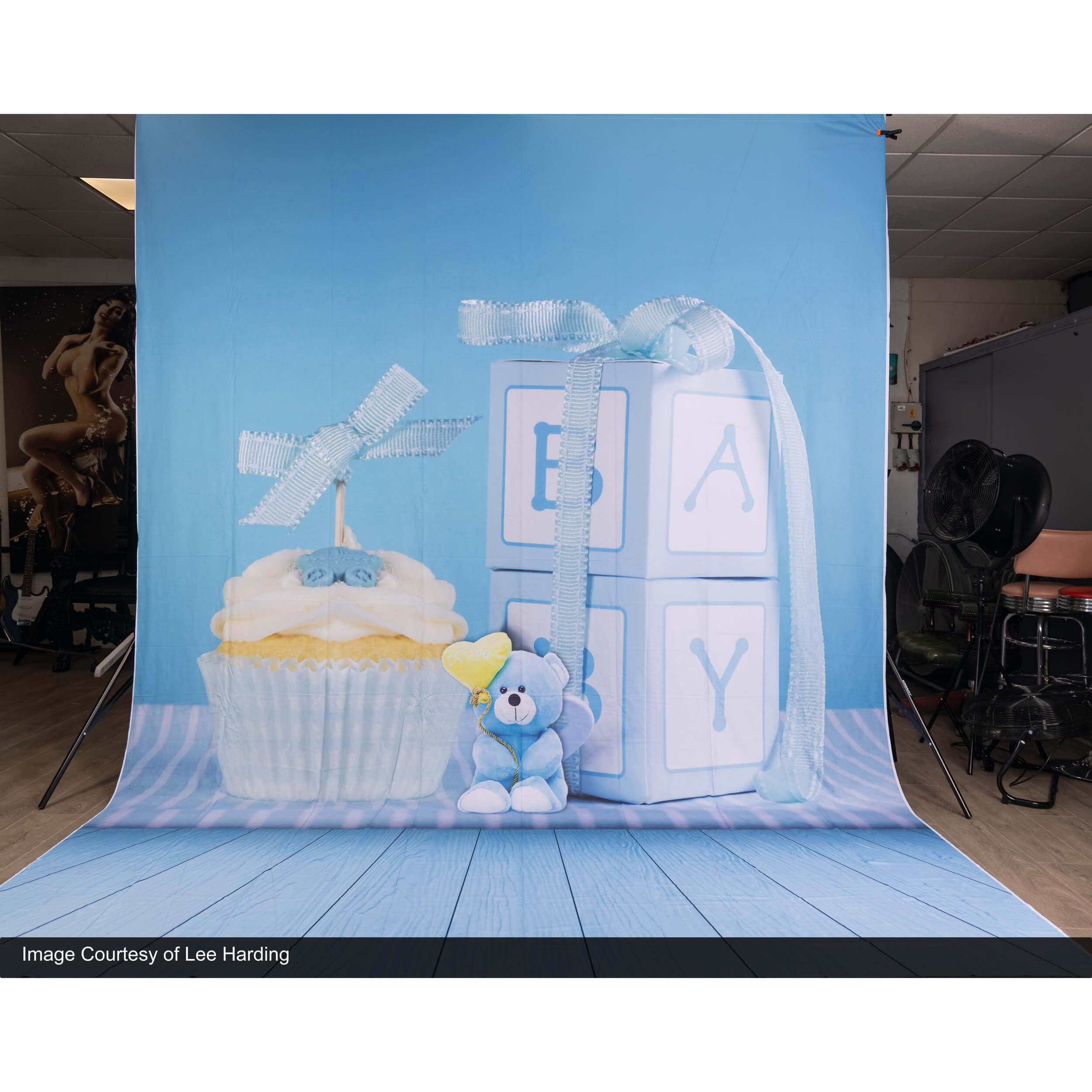 3x4m Blue Birthday Printed Photography Backdrop (Baby Design 3) - Perfect for Baby Showers, First Birthday Parties & Newborn Photo Shoots - CLEARANCE