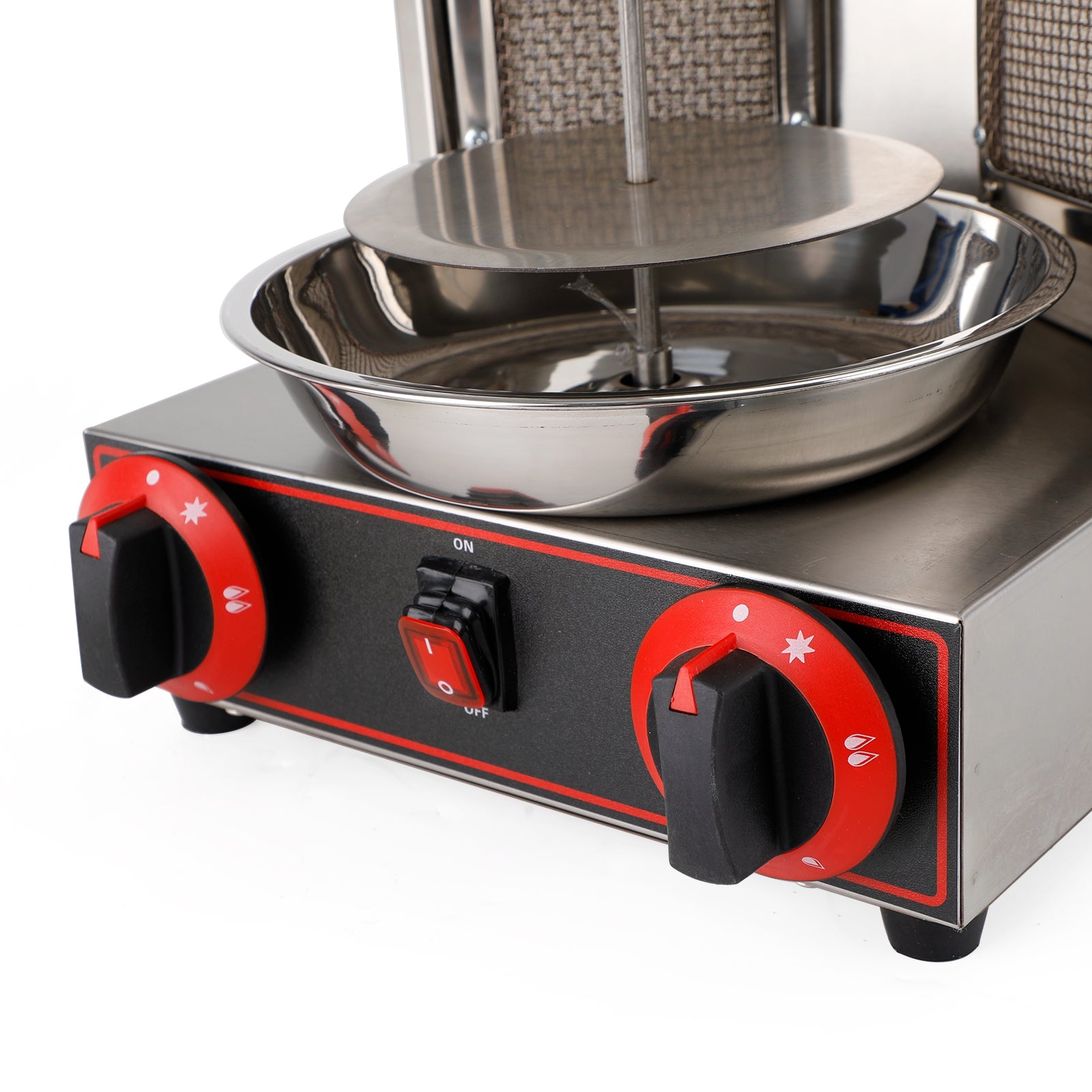 110V Commercial Spinning Doner Kebab Grill Machine - Gas Vertical Broiler Shawarma Rotisserie for Restaurant & Food Truck - Perfect for Gyro, Kebabs & Middle Eastern Cuisine