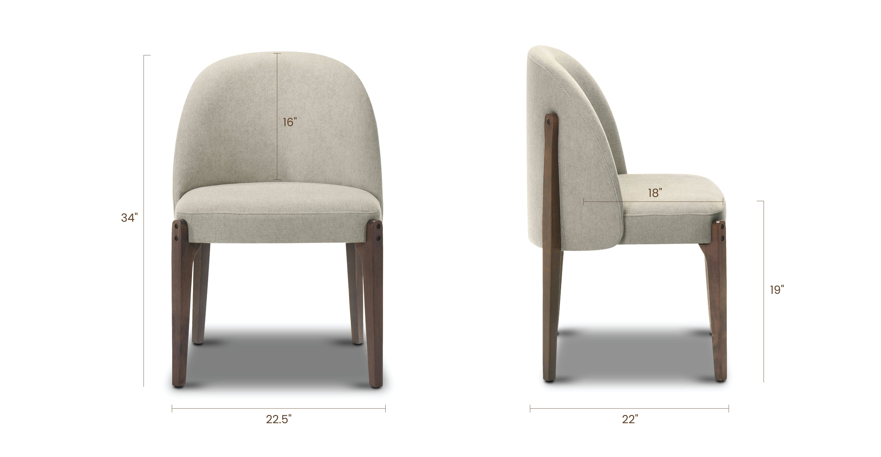 Pietta Modern Dining Chair - Sturdy Wooden Kitchen Chair with Comfortable Cushion for Home, Restaurant & Office Use