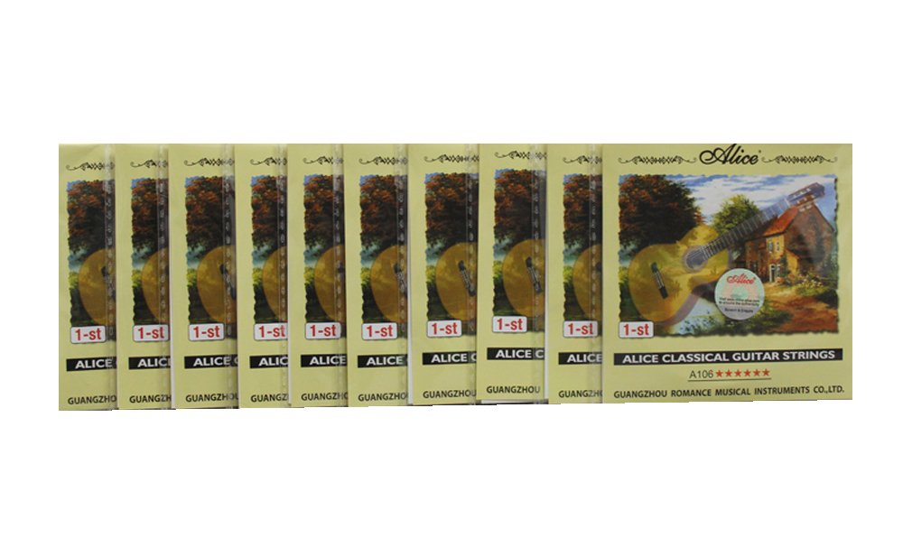 10-Pack Clear Nylon Silver-Plated Classical Guitar Strings - Extra Light (E-1st .0285, B-2nd .0325, G-3rd .041, D-4th .030, A-5th .036, E-6th .044) - Perfect for Beginners & Professional Guitarists - Ideal for Classical, Flamenco & Acoustic Performances