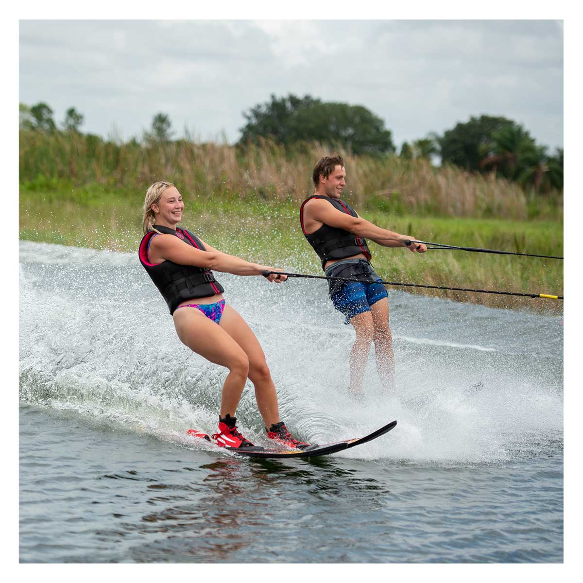 HO Burner 61 Combo Water Skis for Adults & Kids - Premium Performance Water Skis Set for Beginners & Professionals - Perfect for Lake, Ocean & Wakeboarding Fun