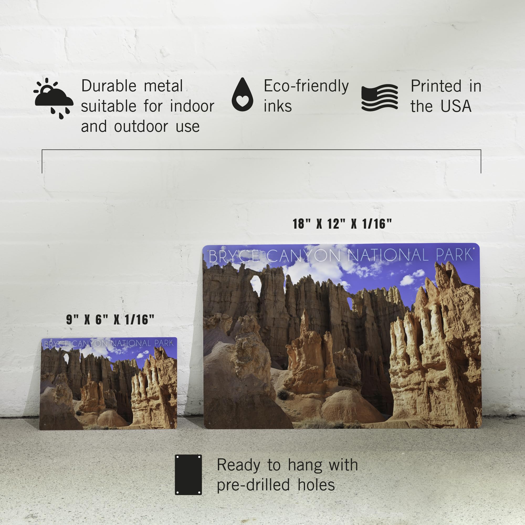 Lantern Press 6x9 Inch Bryce Canyon National Park Metal Sign - Wall of Windows Utah Wall Art for Home, Office, or Outdoor Decor