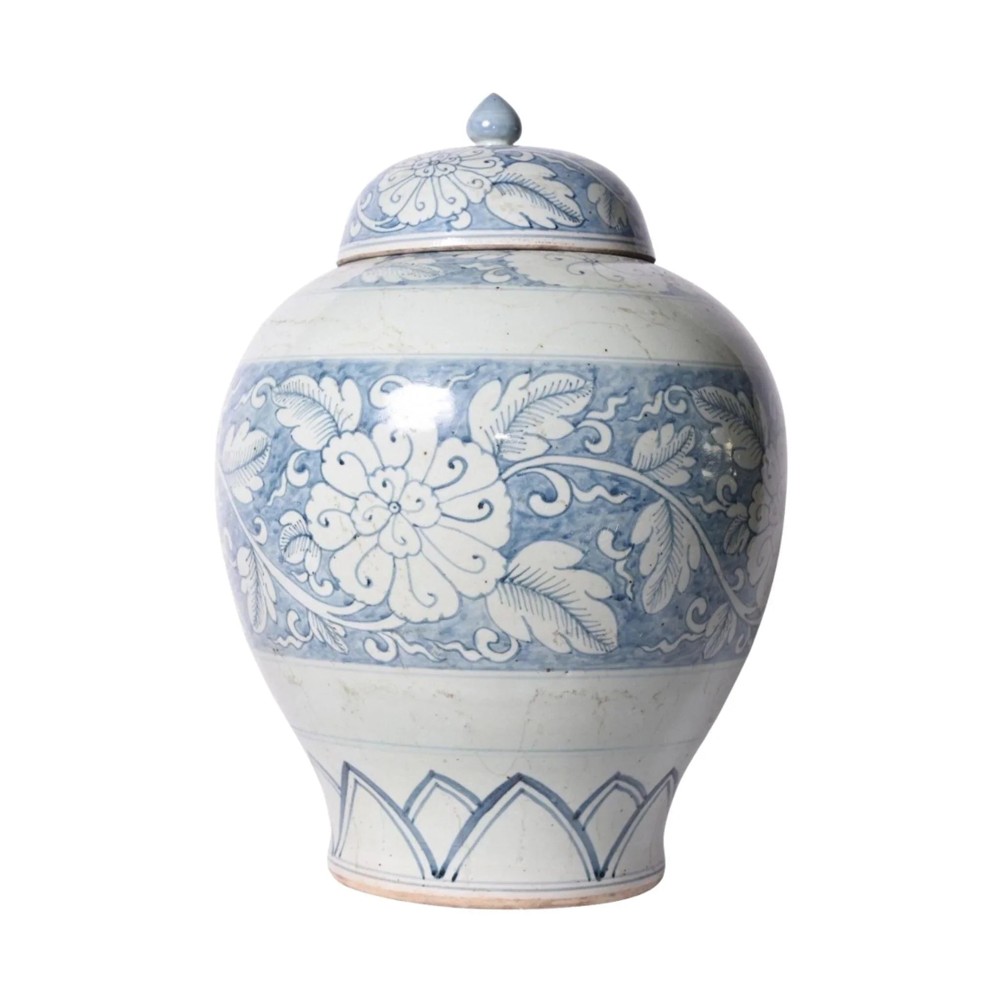 Exquisite Blue and White Porcelain Lidded Peony Jar - Handcrafted Chinese Ceramic Storage Container for Tea, Spices & Home Decor | Perfect for Kitchen, Living Room & Gift Giving