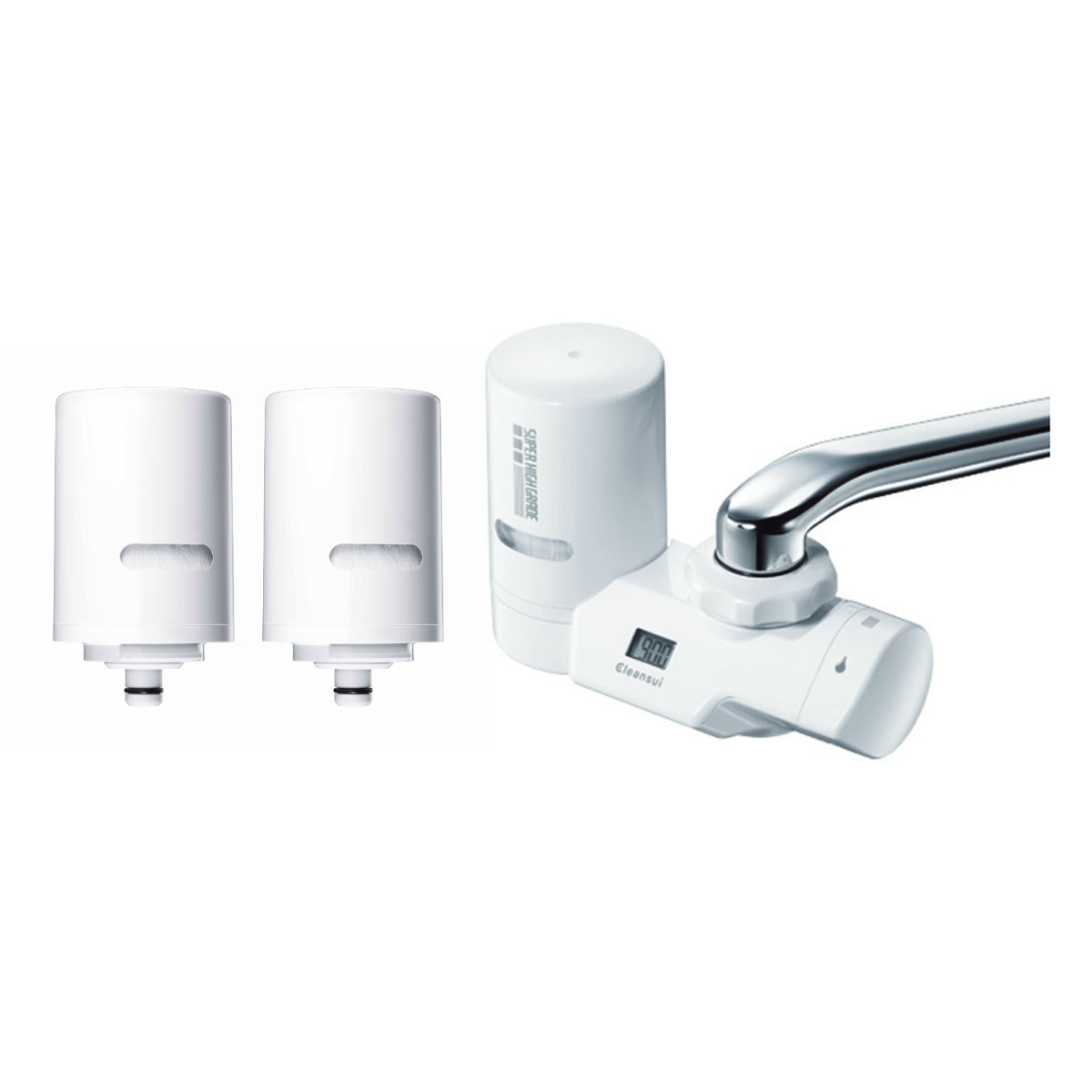 Cleansui EF203 Water Faucet Filtration System with 2 Extra EFC21 Replacement Filters – Pure Drinking Water for Kitchen, Home & Office Use