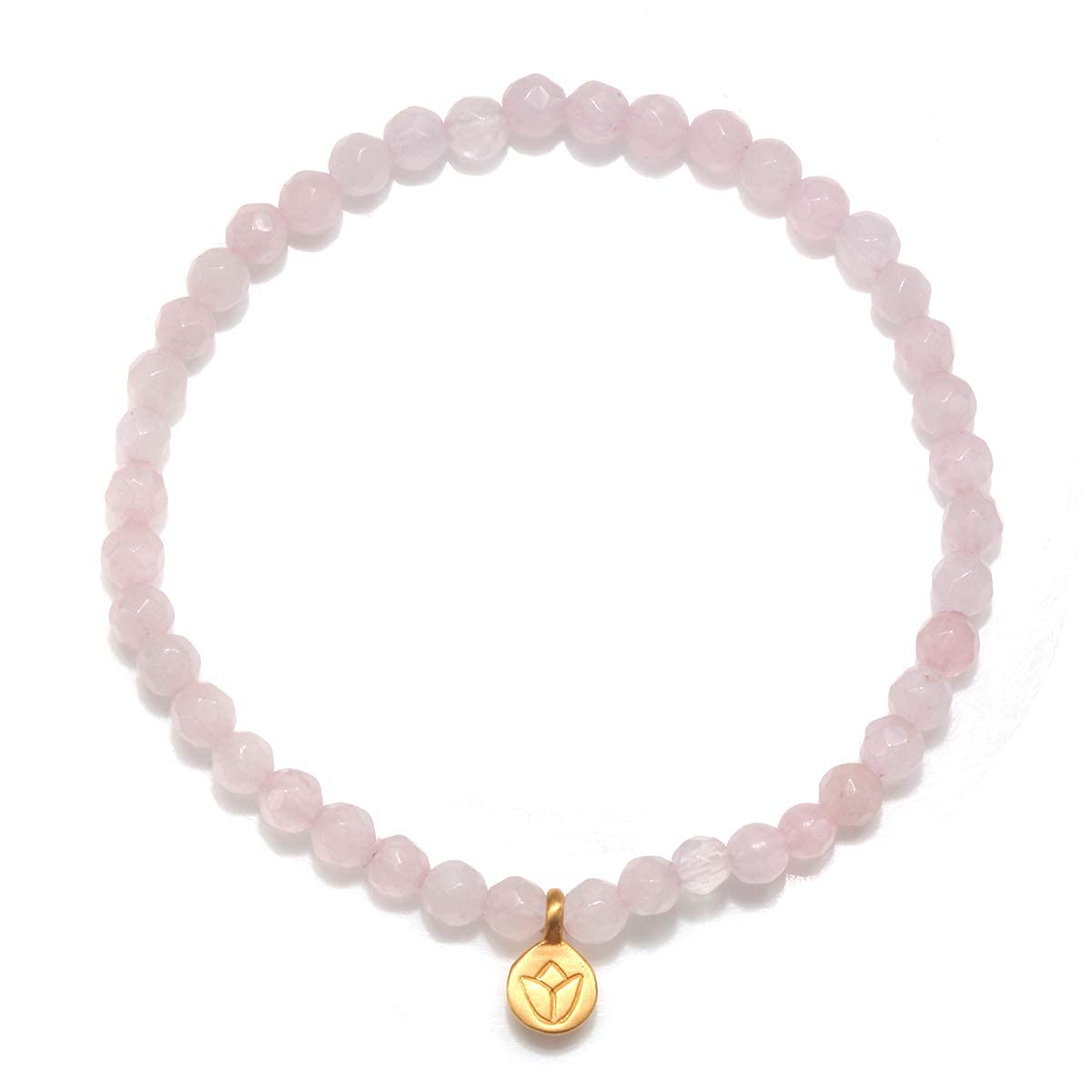 Satya Jewelry 18K Yellow Gold Plated Elephant Pendant Necklace & Rose Quartz Lotus Bracelet Set for Women - Perfect for Meditation, Yoga & Spiritual Gifts